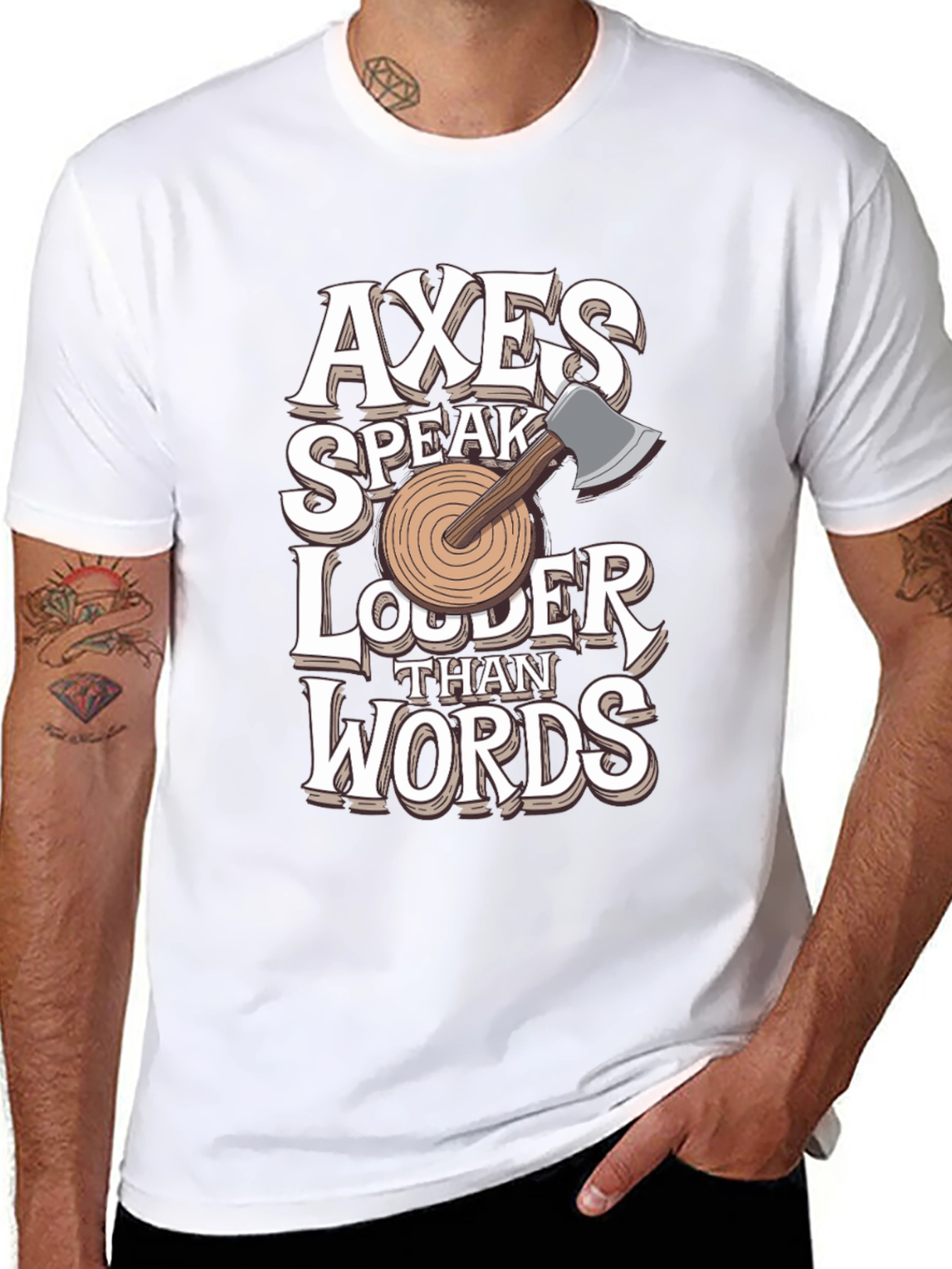 Black Axes Speak Louder Than Words Graphic Tee view 8