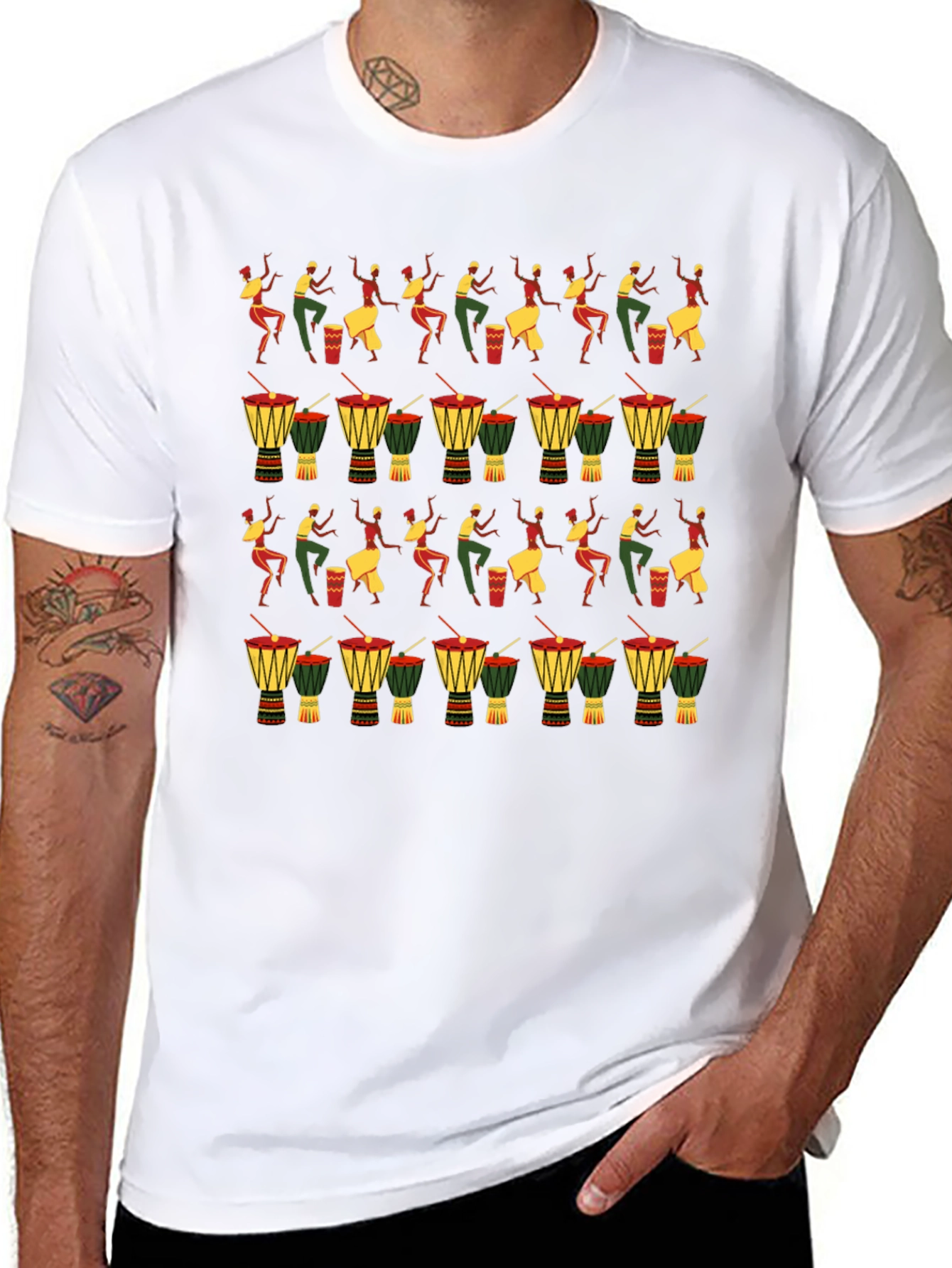 Black African Drummer Graphic Tee - Rhythm & Culture view 8
