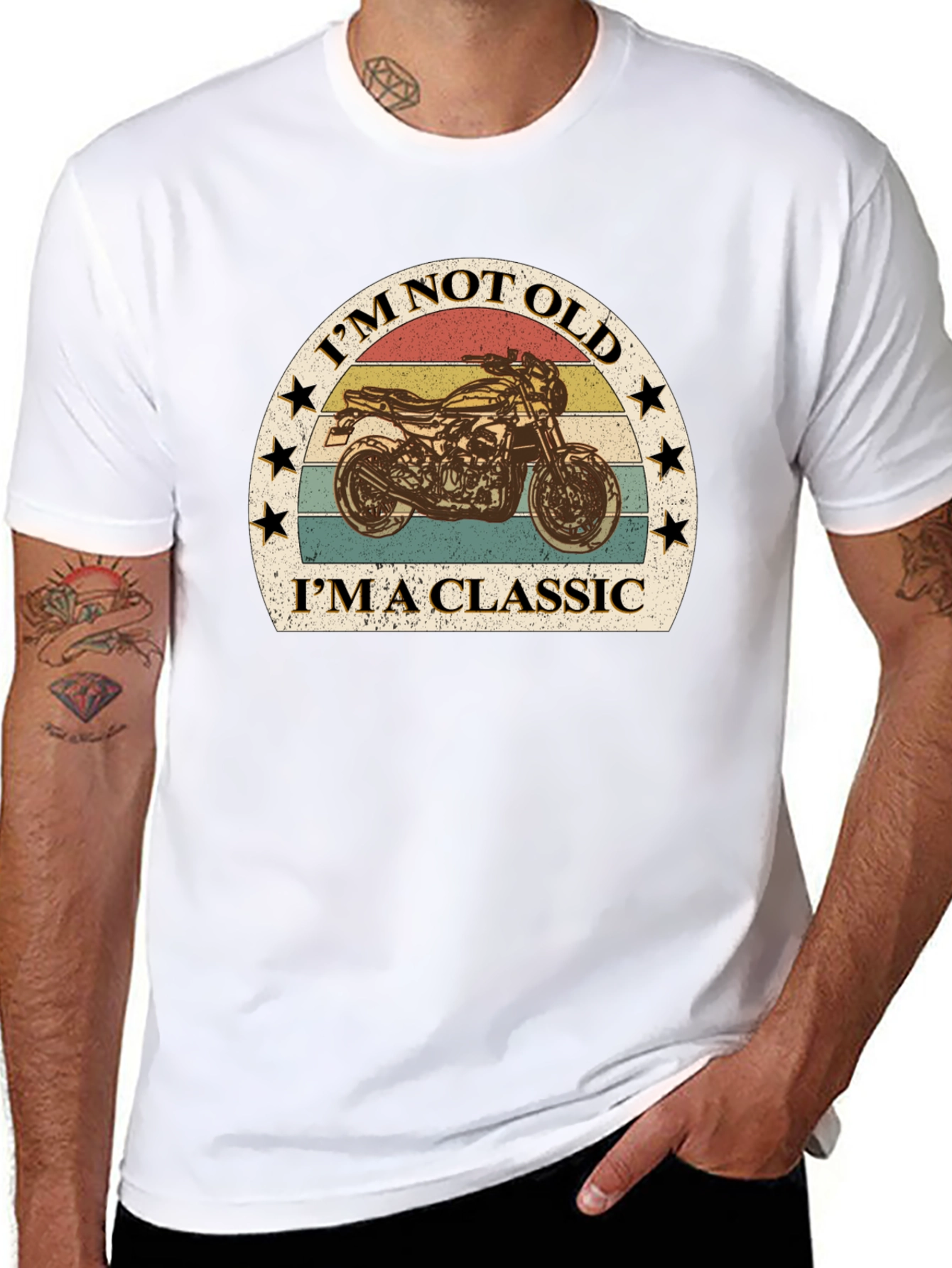 Black Classic Motorcycle Graphic Tee - I'm Not Old view 8