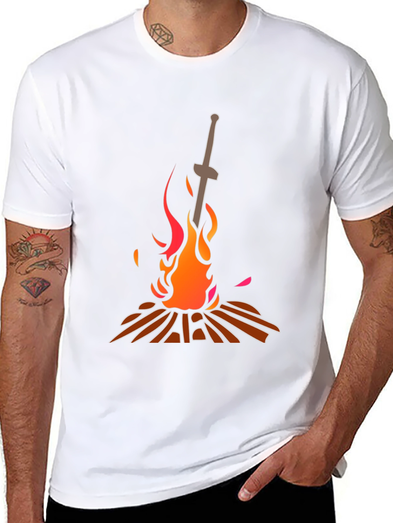 Dark Souls Bonfire T-Shirt - Black - 8