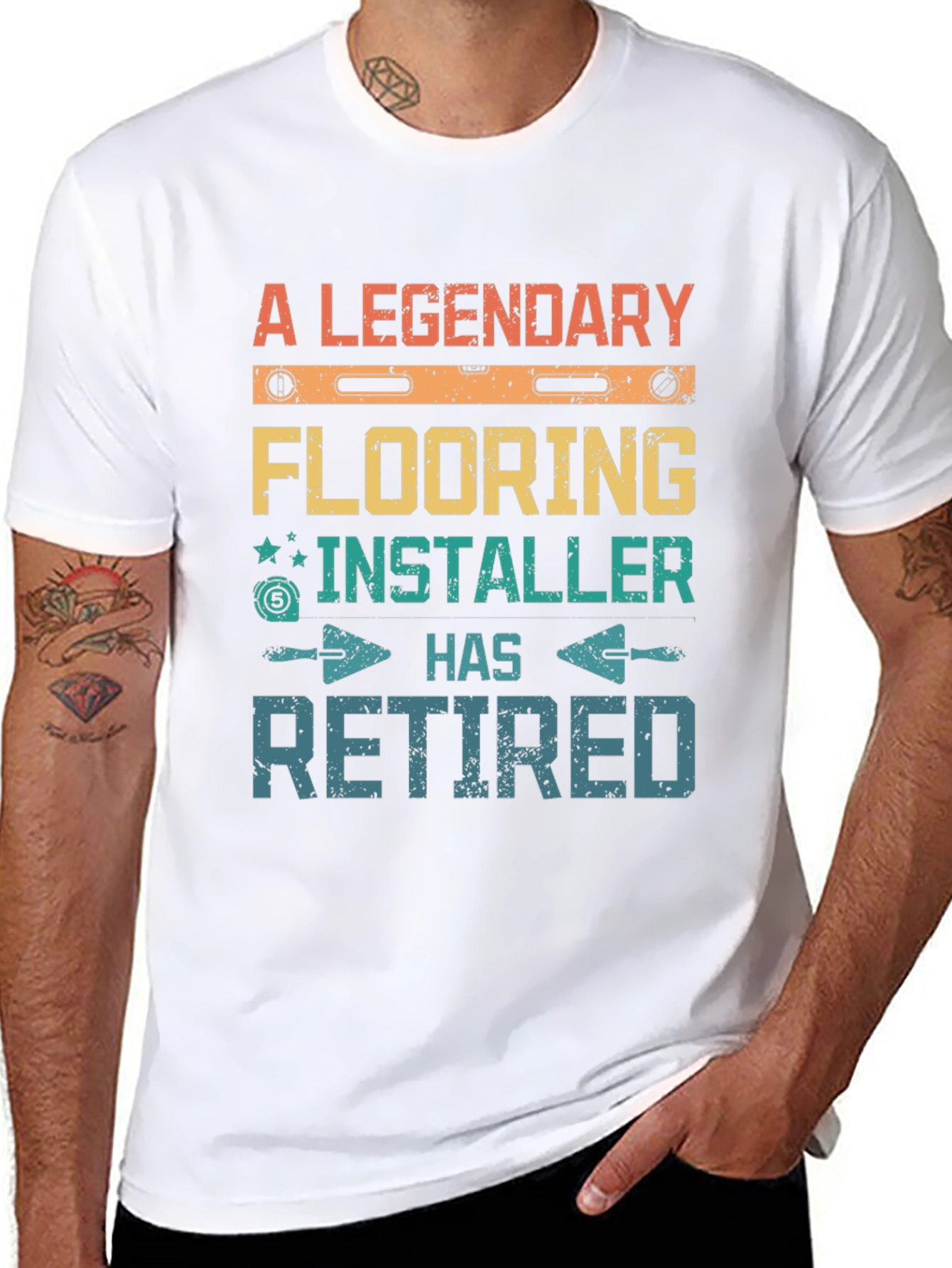 Black Retired Flooring Installer T-Shirt - Legendary view 8