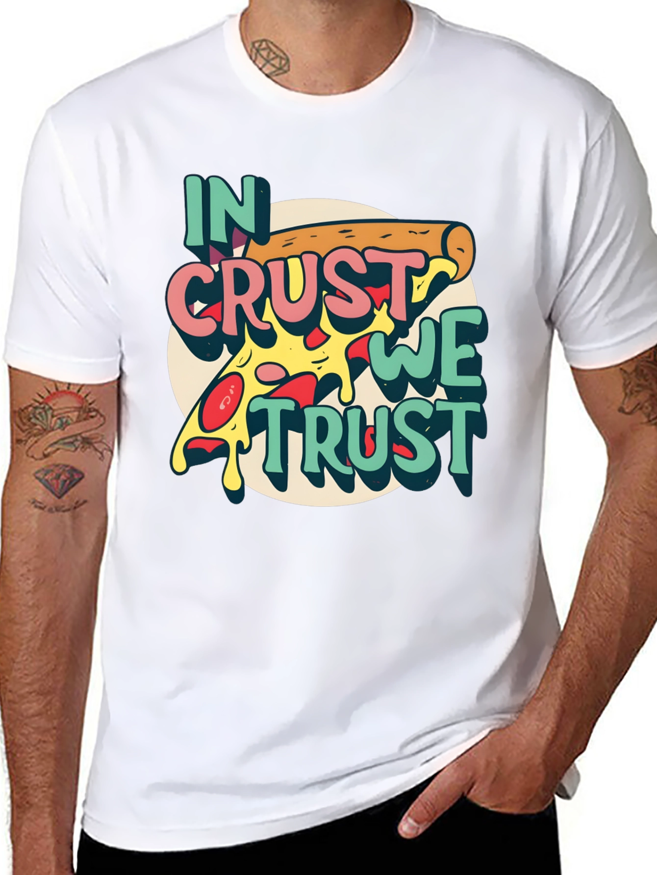 Black In Crust We Trust Pizza Graphic T-Shirt view 8