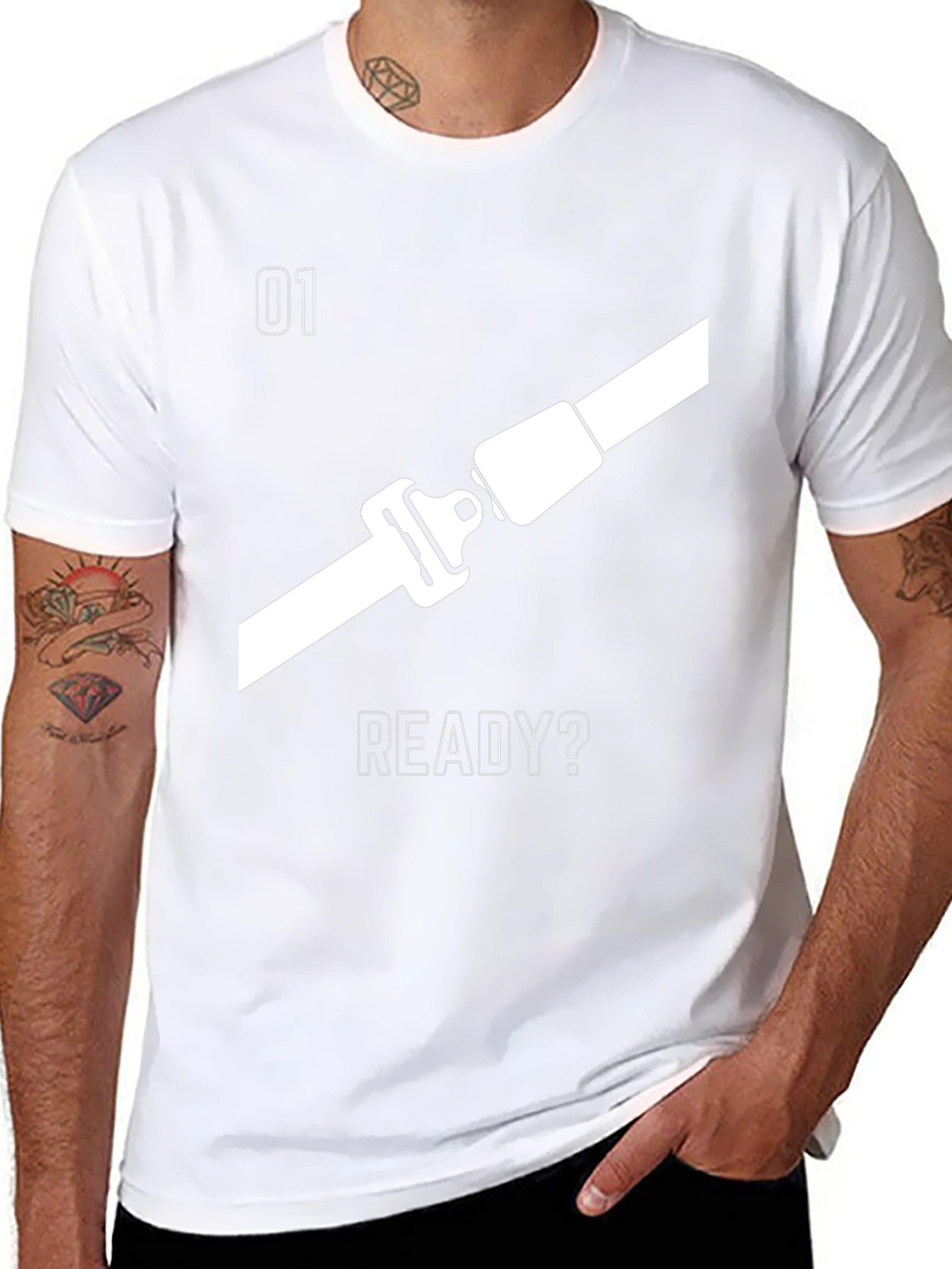Black Seatbelt Ready T-Shirt - Black Graphic Tee view 8
