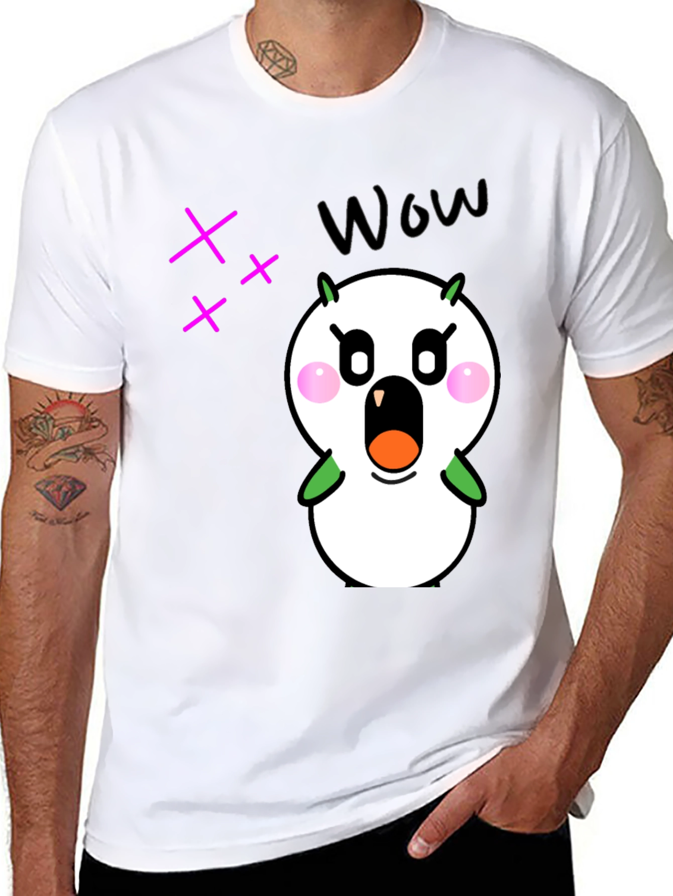 Black Funny Cartoon Character Graphic Black T-Shirt view 8