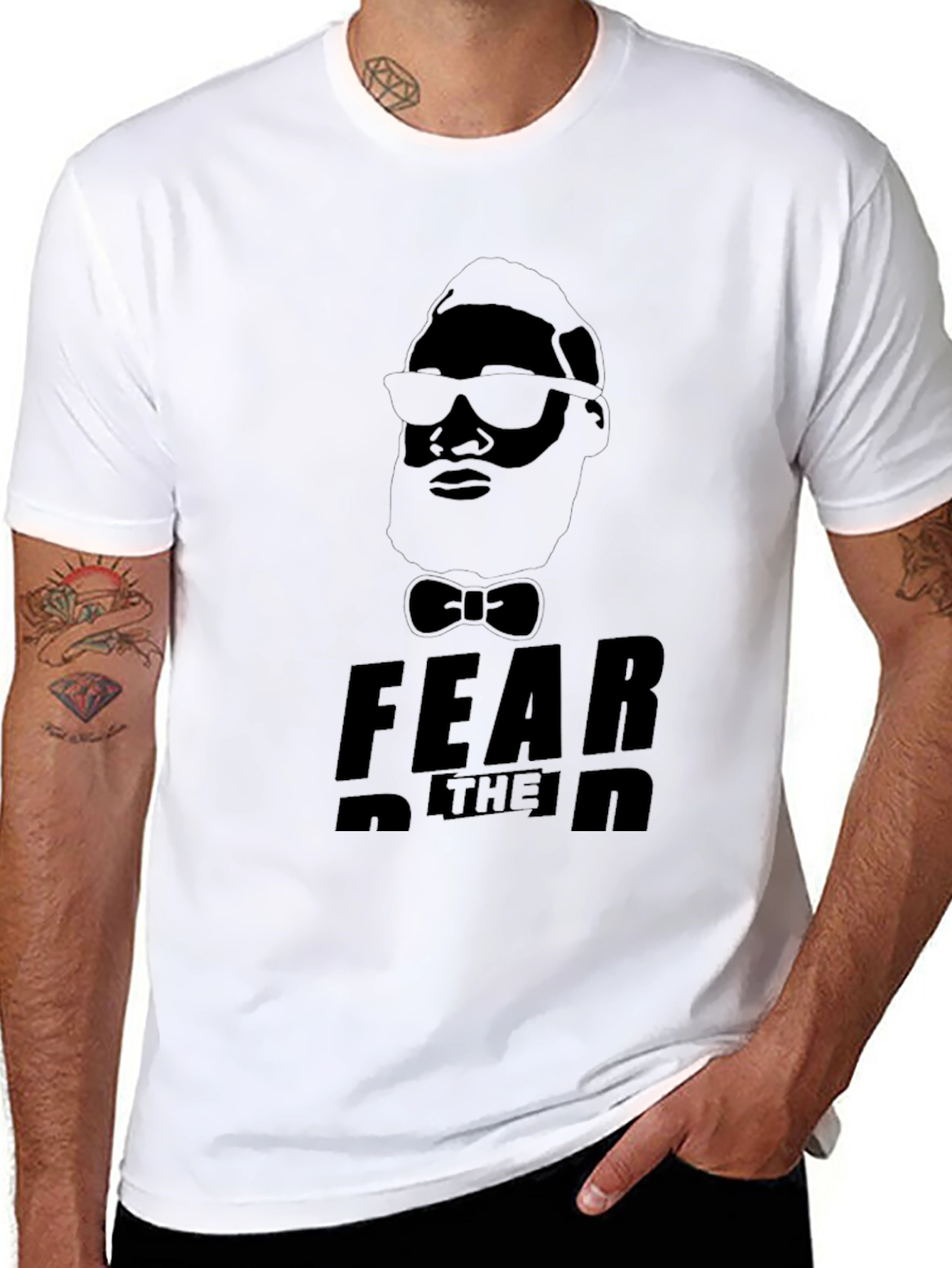 Black Fear the Beard T-Shirt - Graphic Print Tee view 8