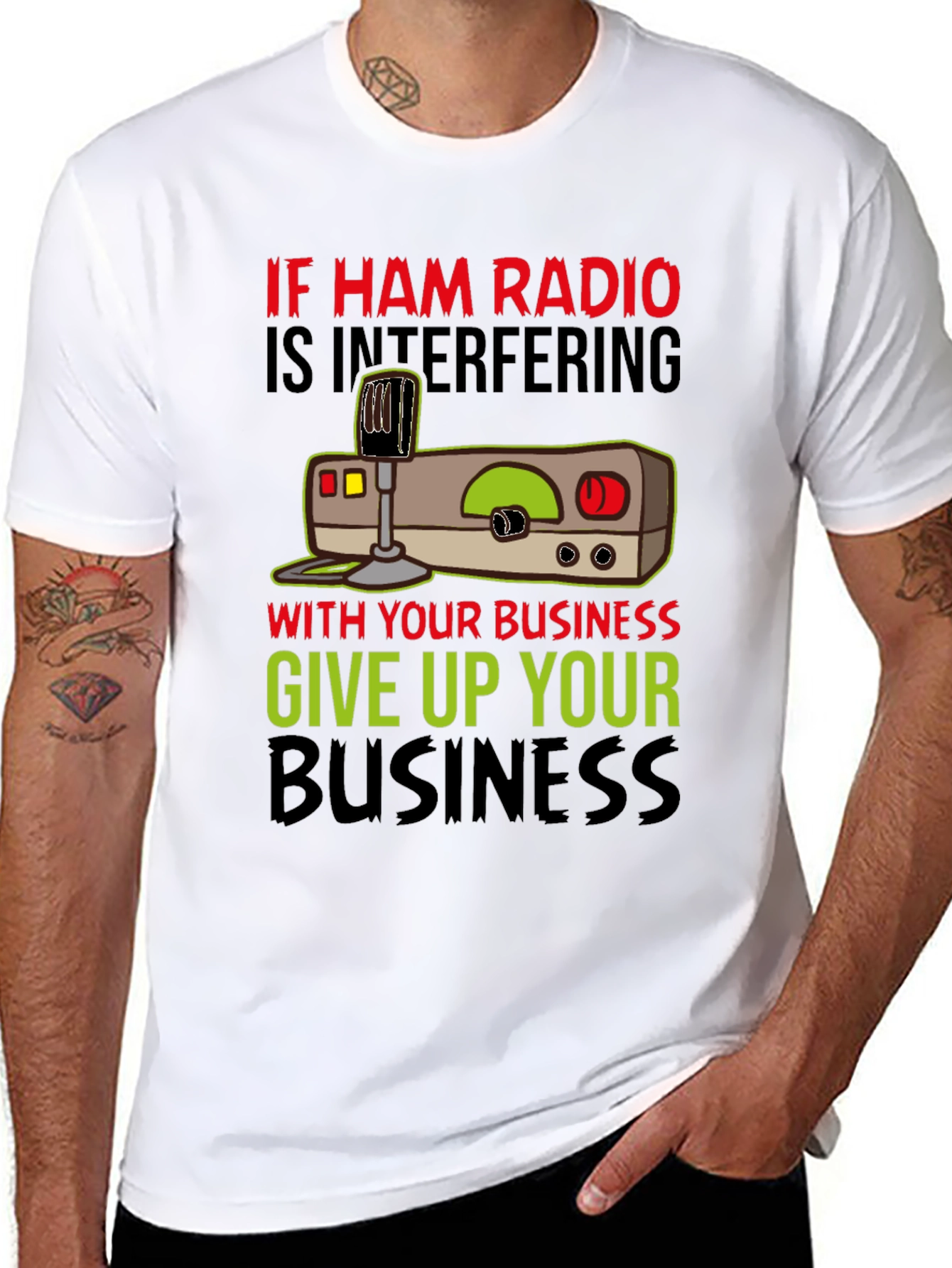 Black Ham Radio T-Shirt - Give Up Your Business view 8