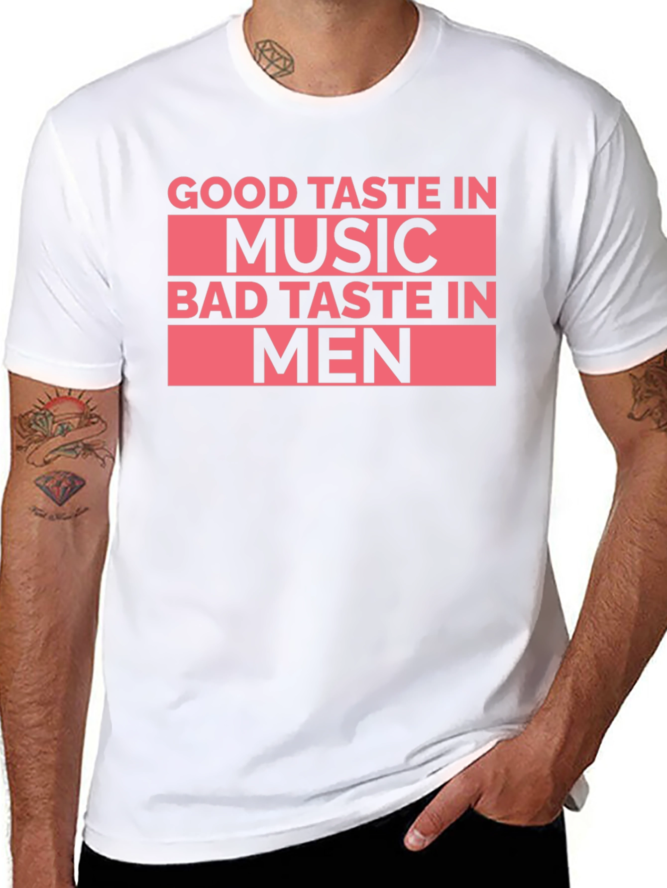 Black Good Taste In Music Bad Taste In Men T-Shirt view 8