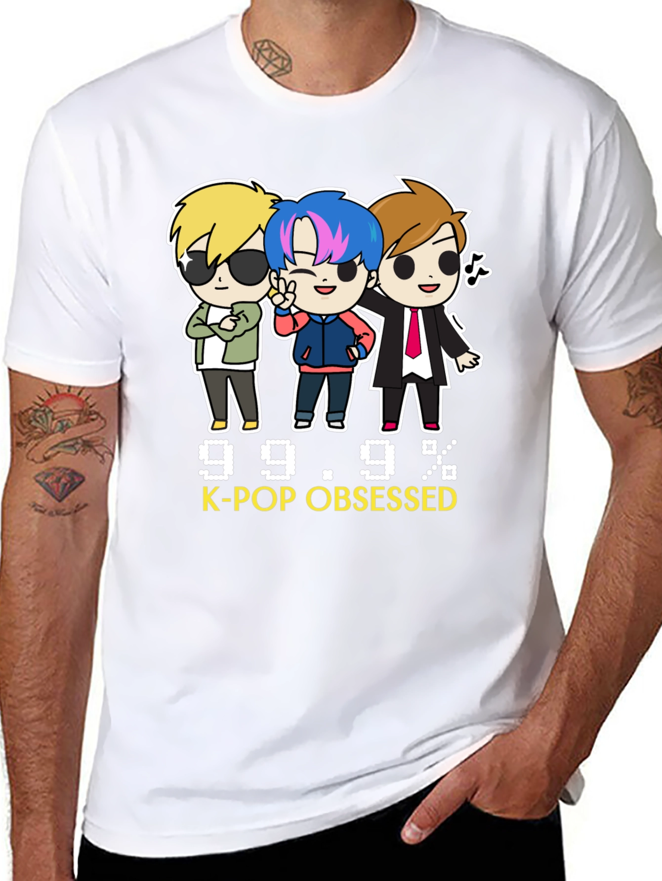 Black K-Pop Obsessed Black Graphic Tee view 8