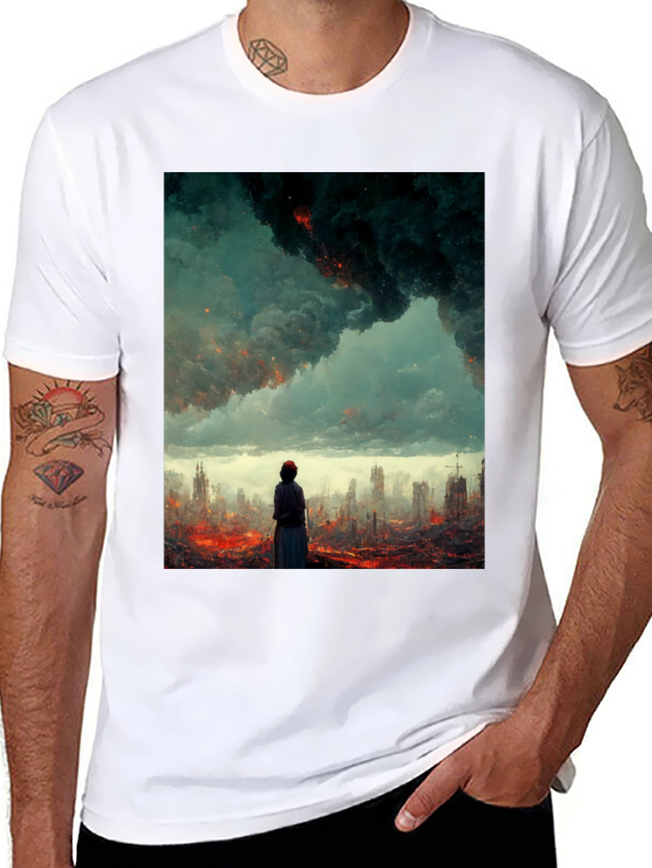Black Apocalyptic Vision Graphic Tee - Black view 8