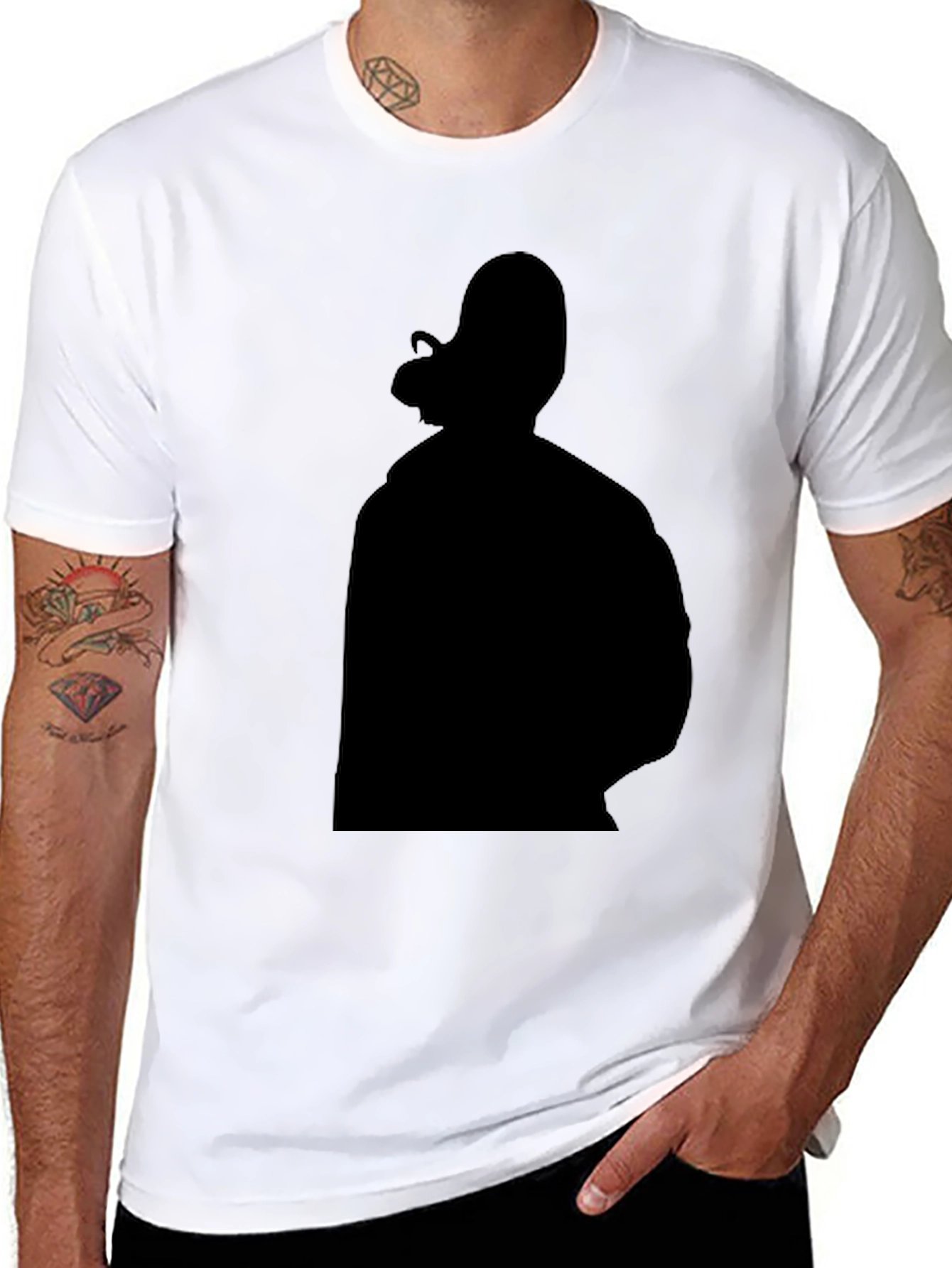 Black Black Graphic Tee - Silhouette Design view 8