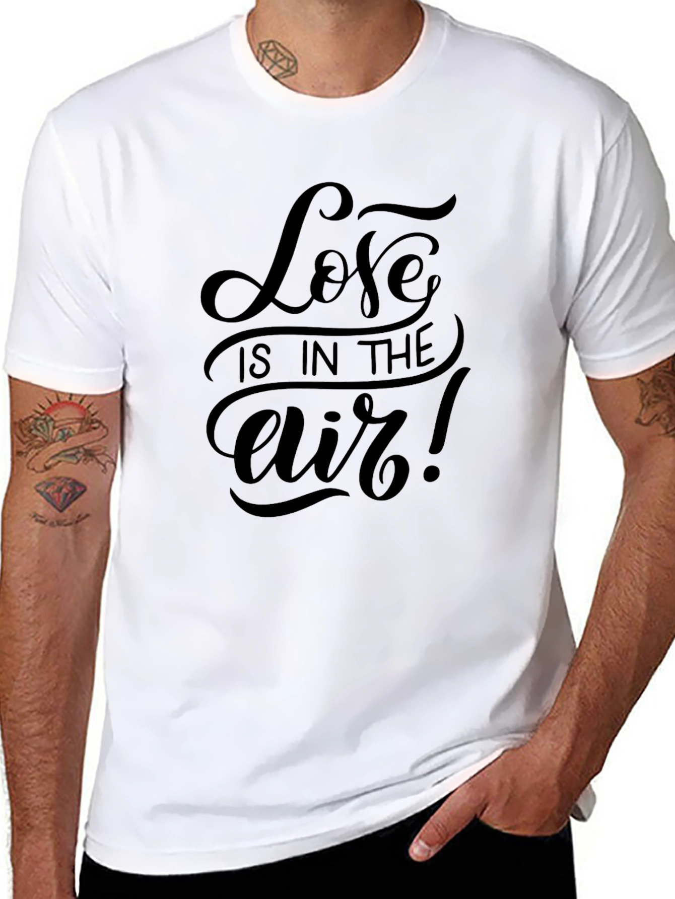 Black Love is in the Air Black Graphic Tee view 8