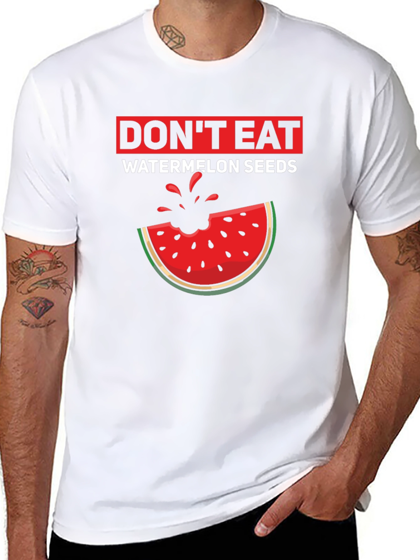 Black Don't Eat Watermelon Seeds Graphic T-Shirt view 8