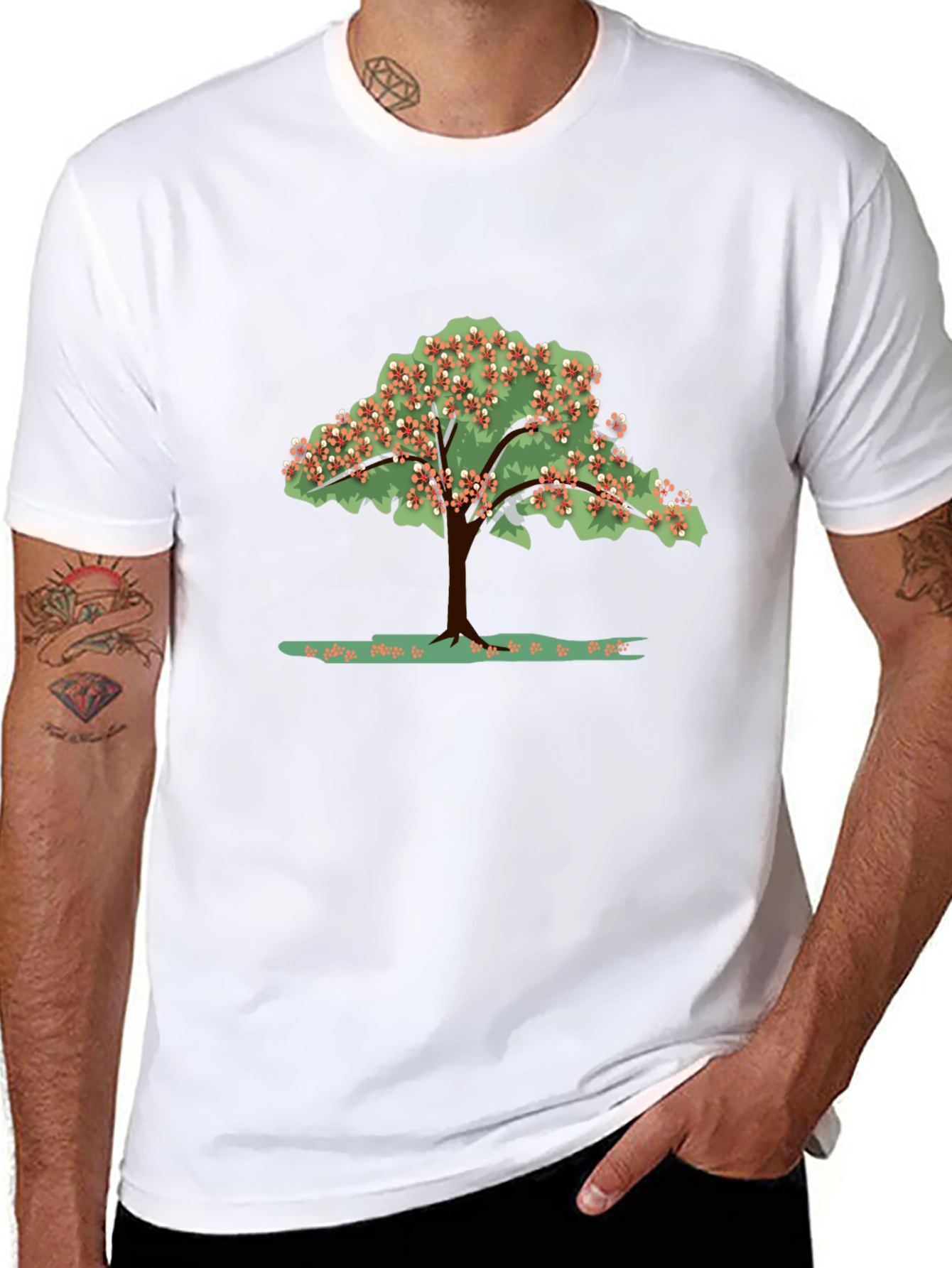 Black Nature Tree Graphic T-Shirt - Black view 8