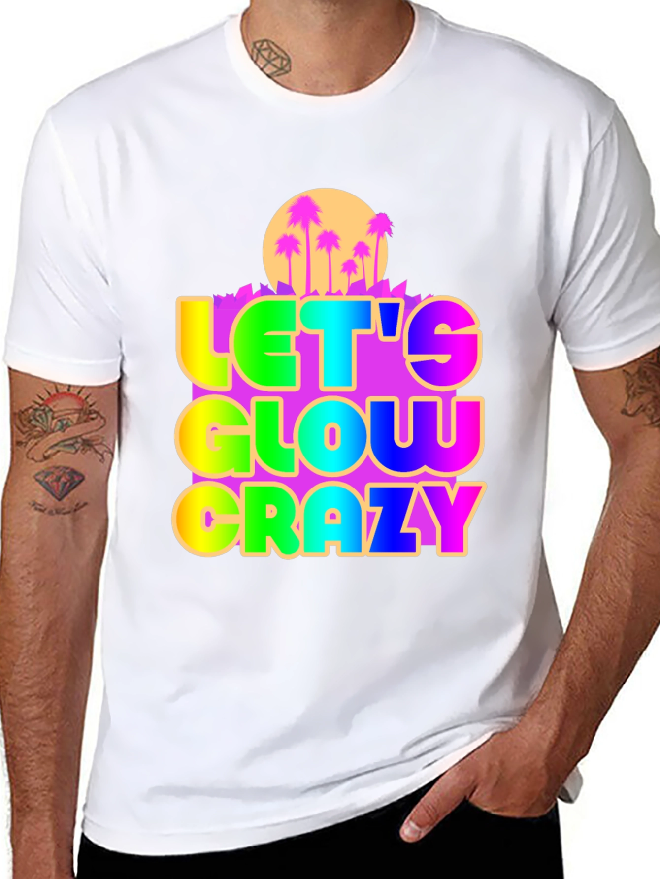 Let's Glow Crazy Graphic Tee - 8