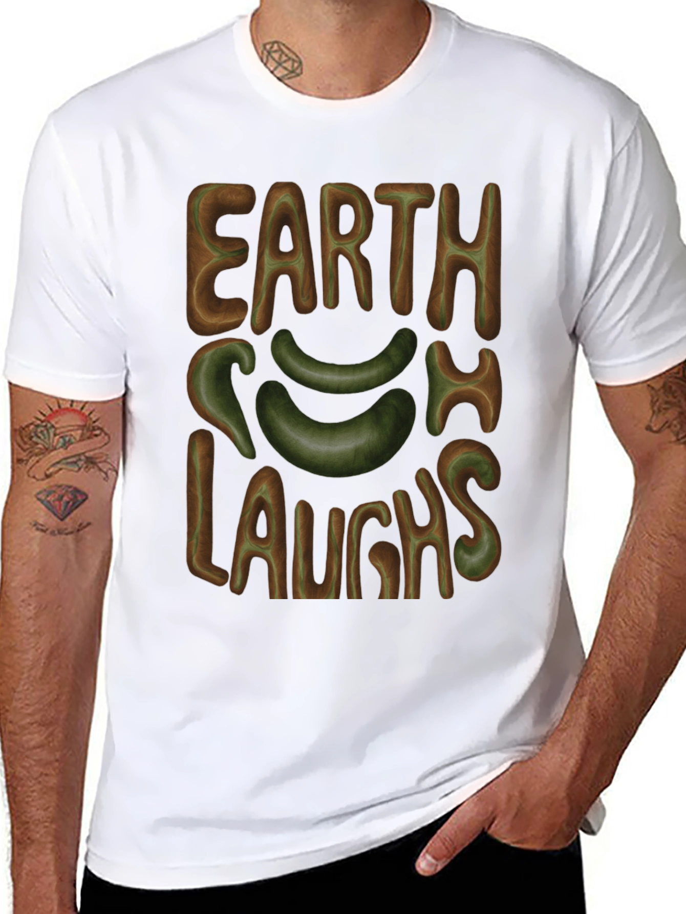 Black Earth Laughs T-Shirt - Graphic Tee view 8