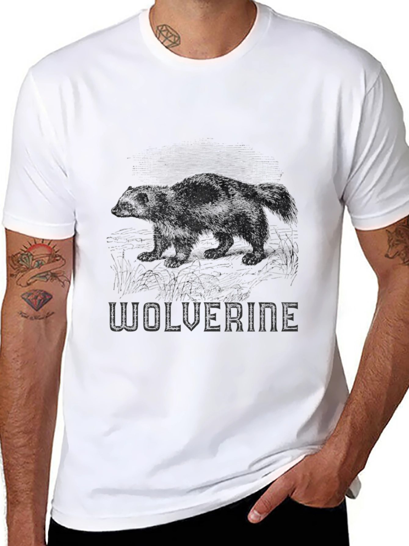 Black Wolverine Graphic Print Black T-Shirt view 8