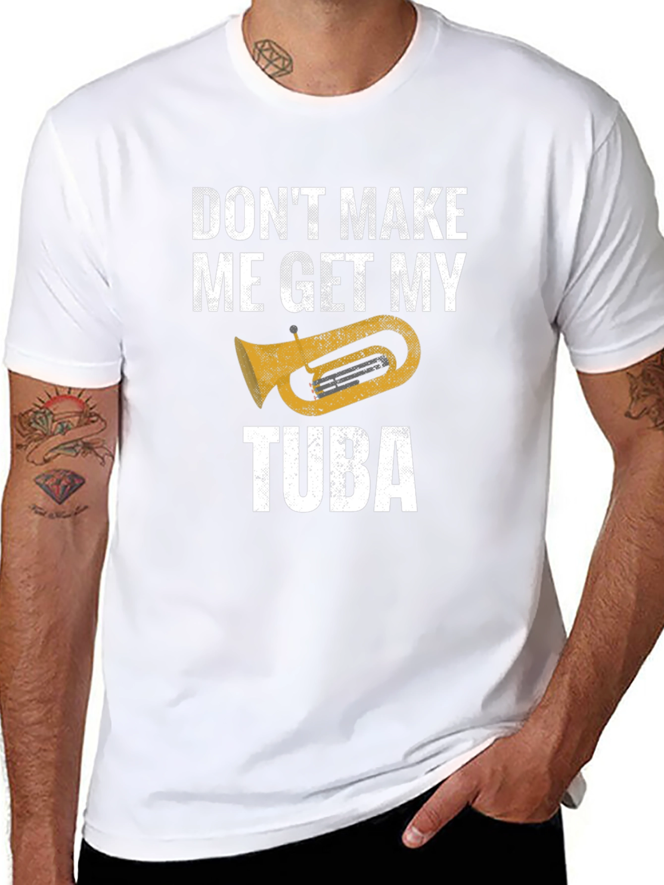 Black Don't Make Me Get My Tuba - Funny Music T-Shirt view 8