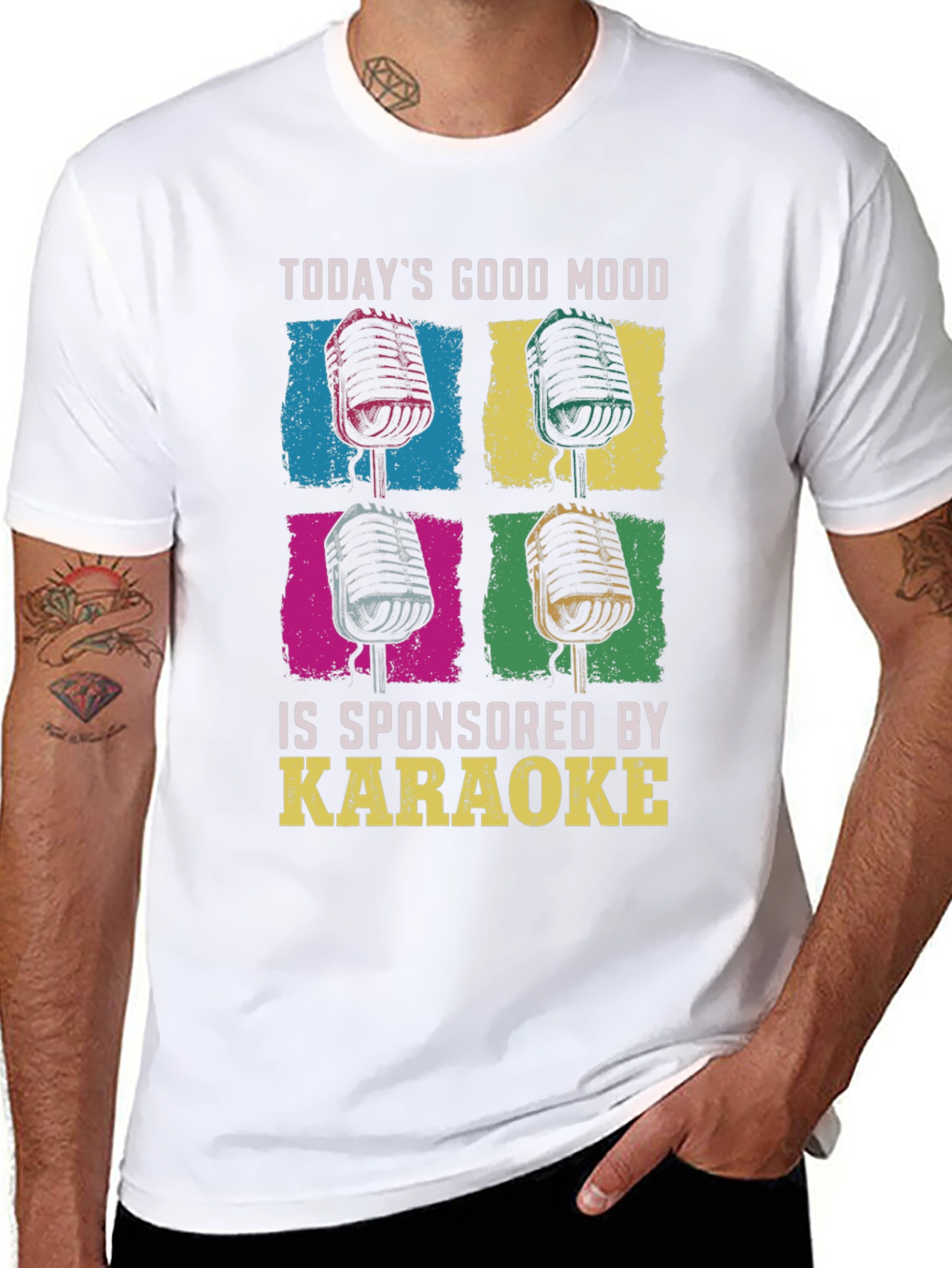 Black Karaoke Good Mood Graphic T-Shirt view 8