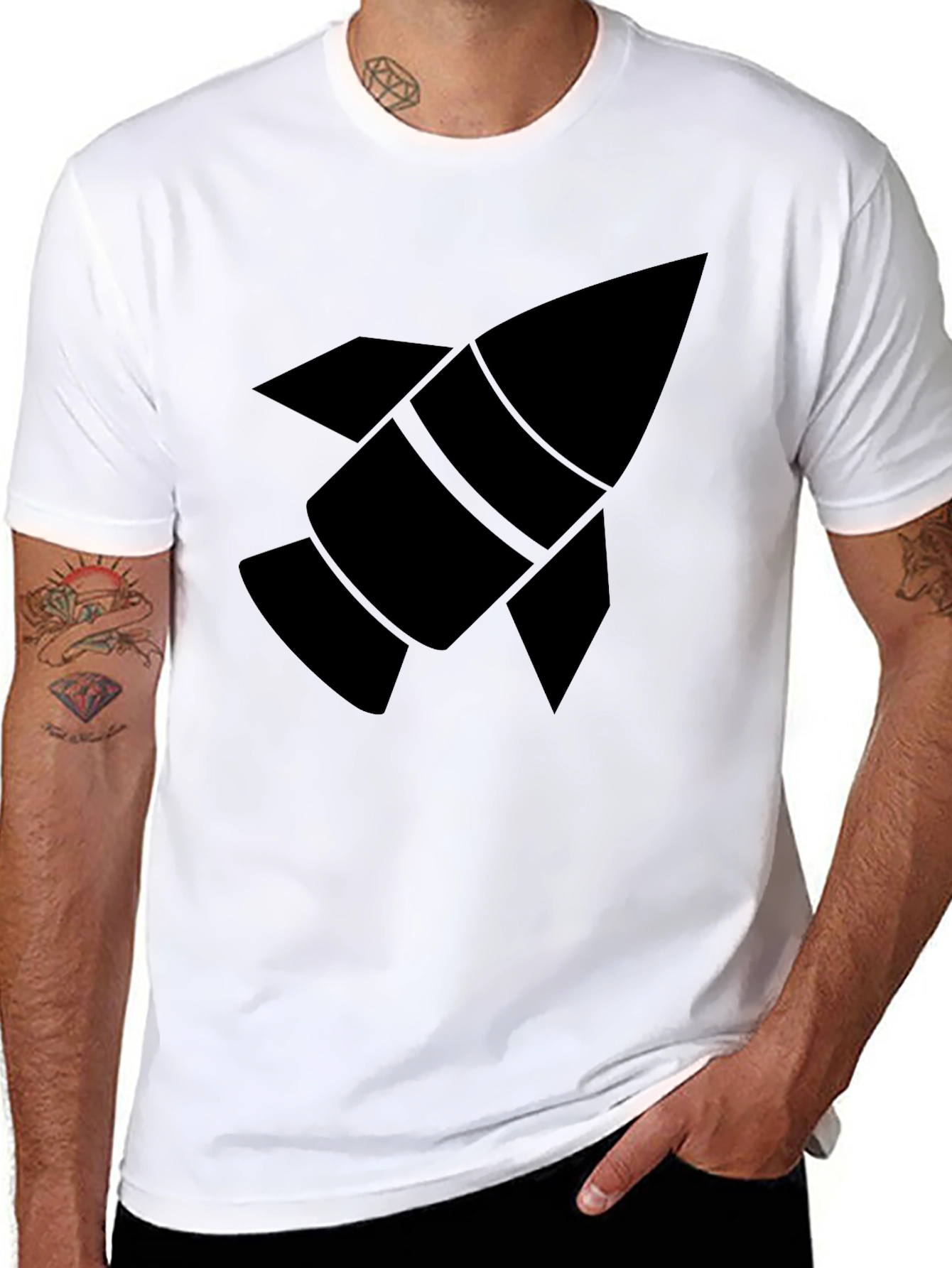 Black Rocket Graphic Black T-Shirt view 8