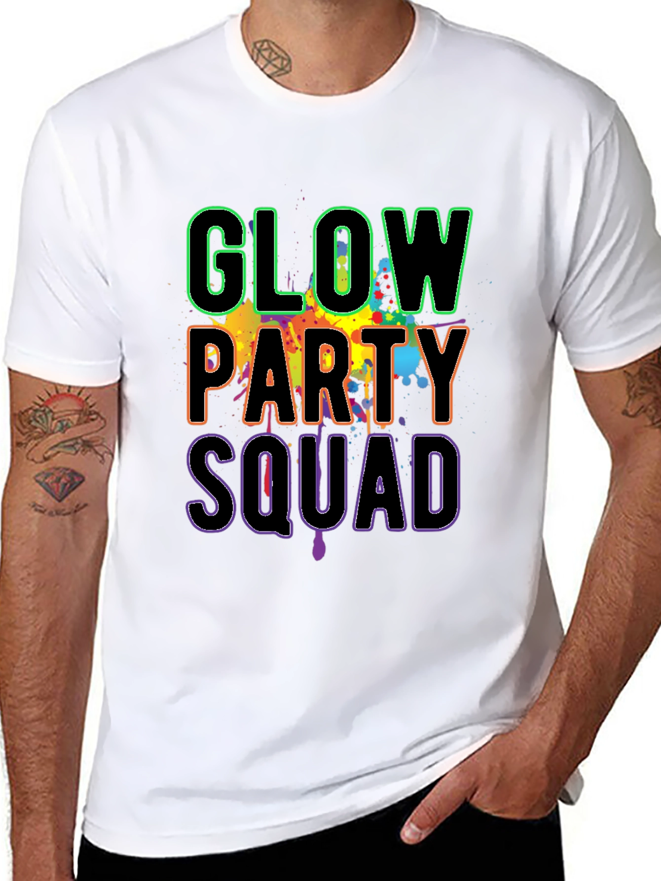 Black Glow Party Squad Graphic Tee view 8