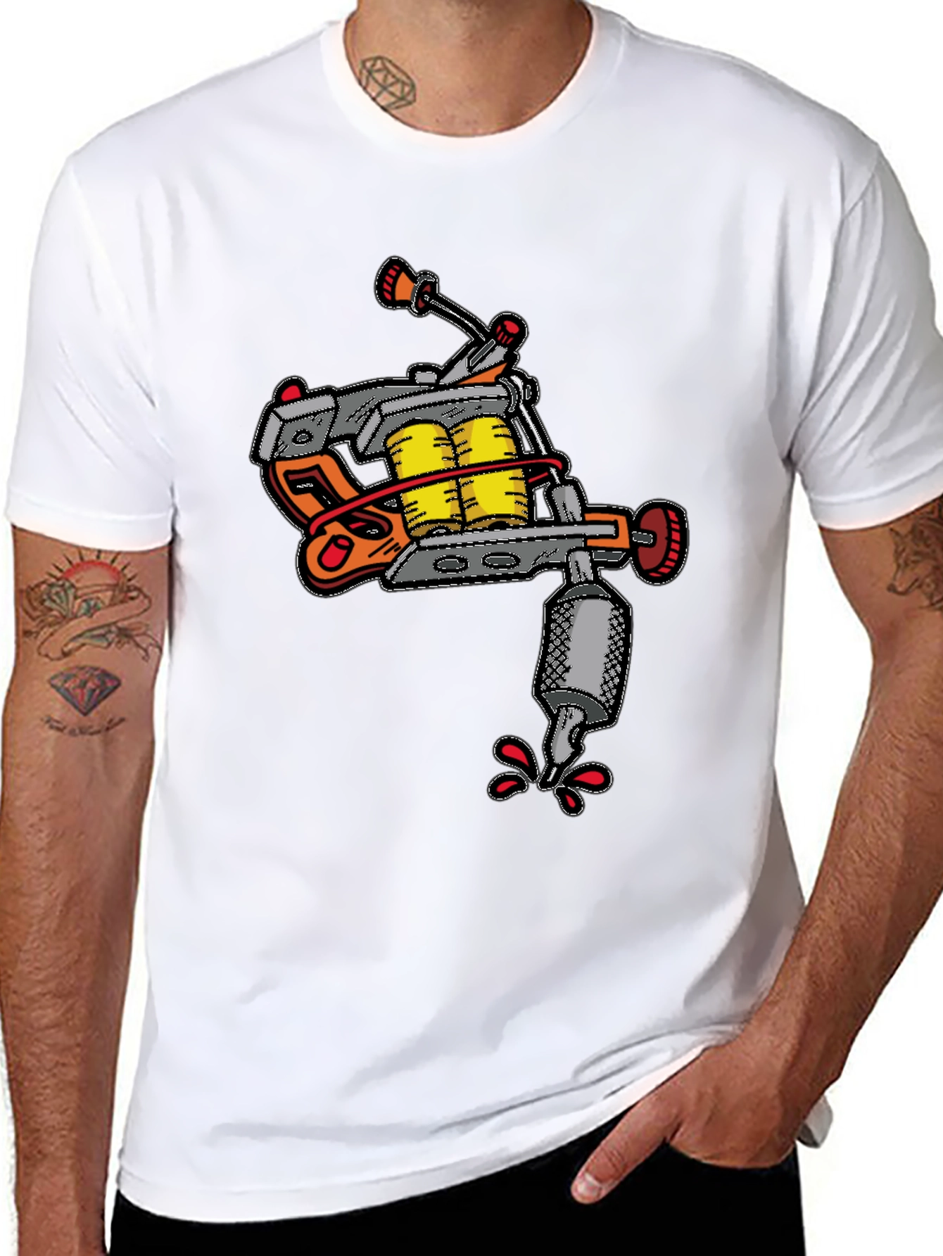 Black Tattoo Machine Graphic Tee - Unique Design view 8