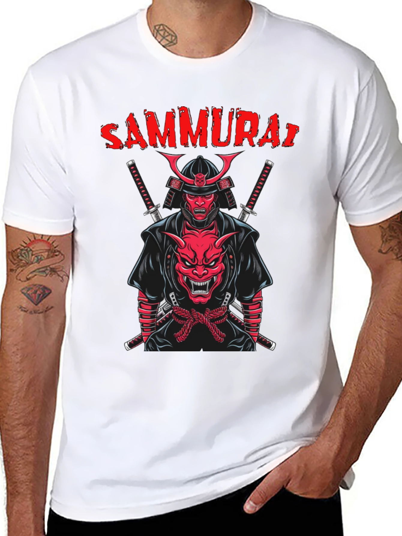 Black Samurai Graphic T-Shirt - Black view 8