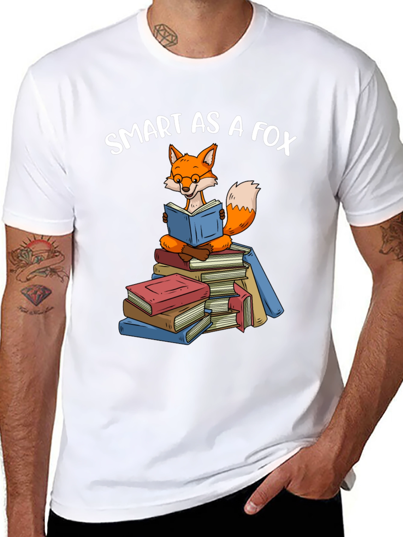 Black Smart As A Fox Book T-Shirt view 8
