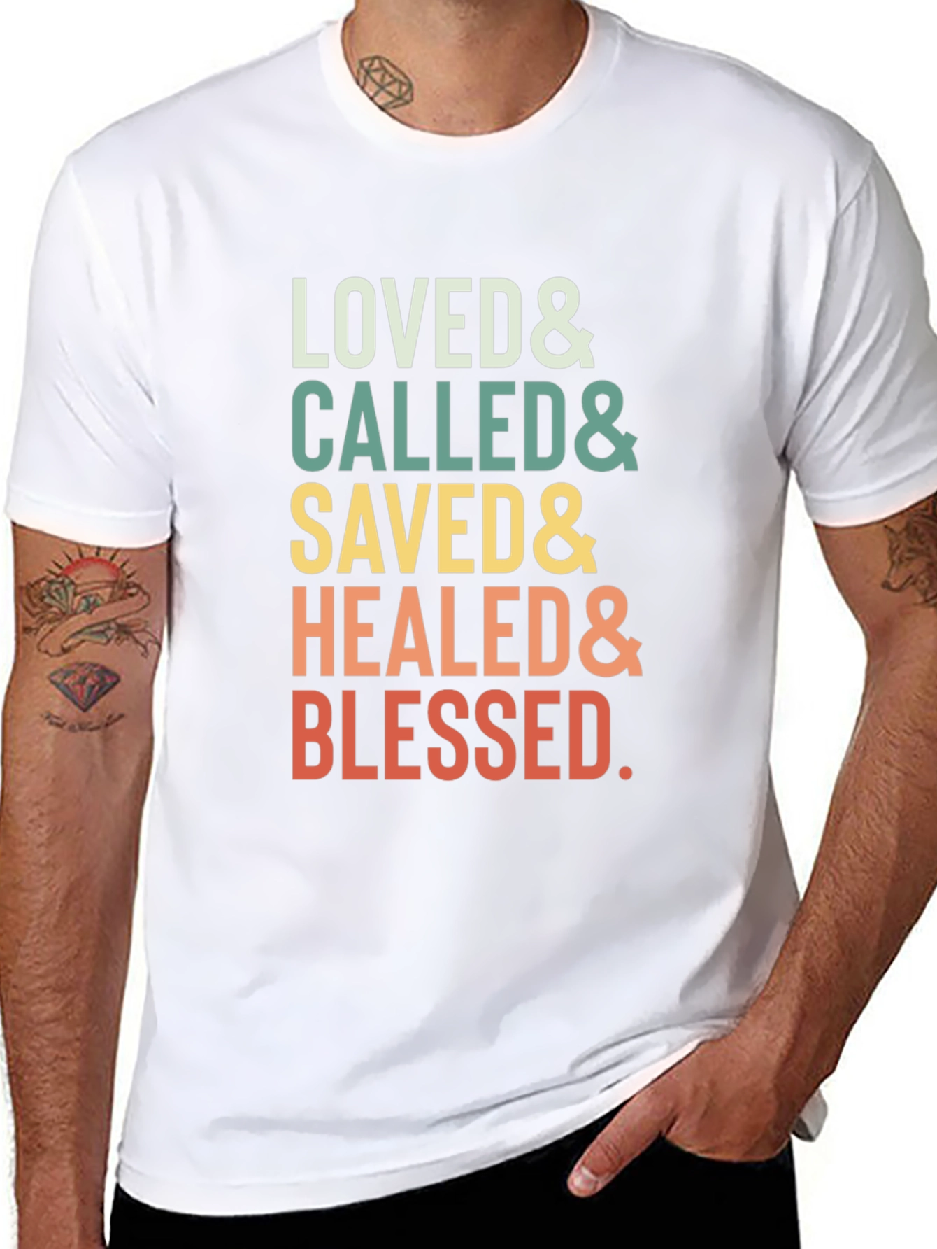 Black Loved Called Saved Healed Blessed T-Shirt view 8