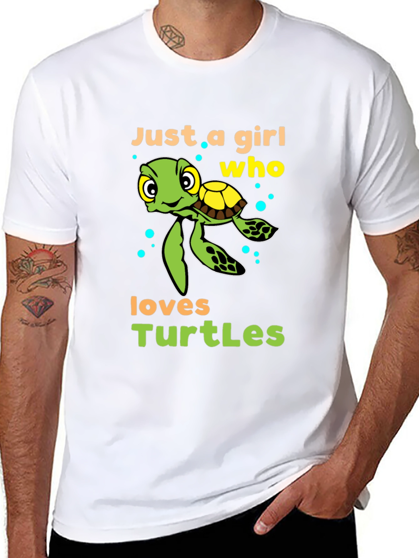 Black Girl Who Loves Turtles T-Shirt - Cute Sea Turtle Design view 8