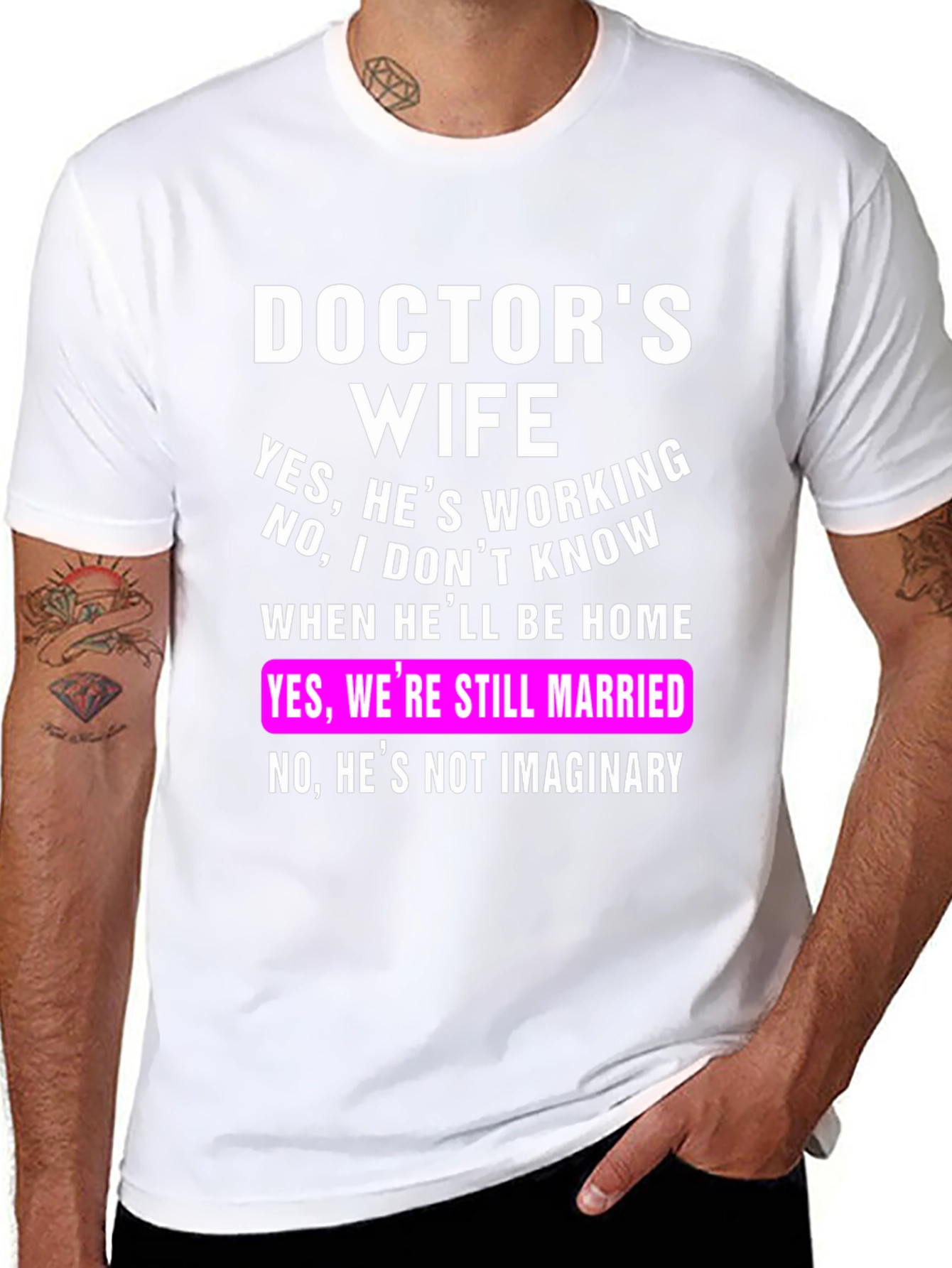 Black Doctor's Wife T-Shirt Funny Sarcastic Tee view 8