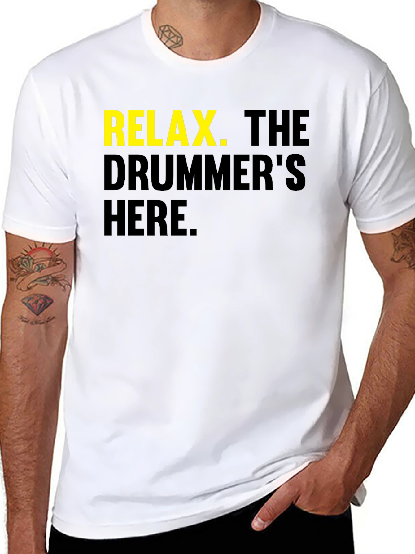Black Relax The Drummer's Here - Graphic Tee view 8