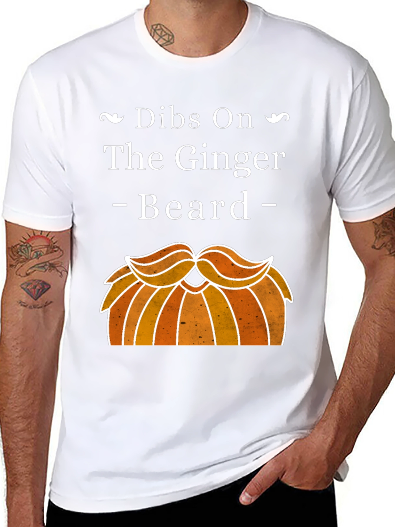 Black Dibs On The Ginger Beard Graphic T-Shirt view 8