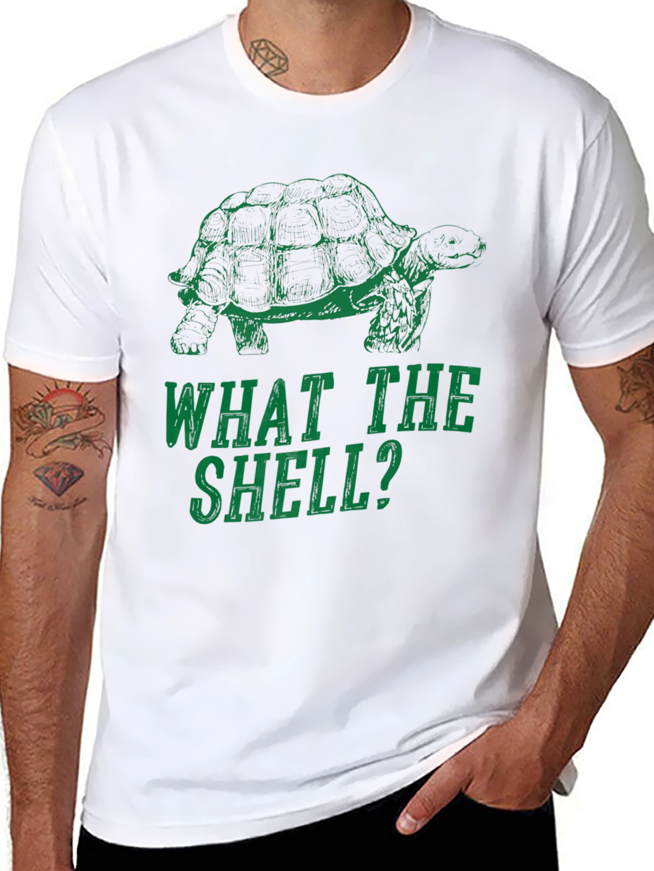 Black What the Shell? Turtle Graphic T-Shirt view 8