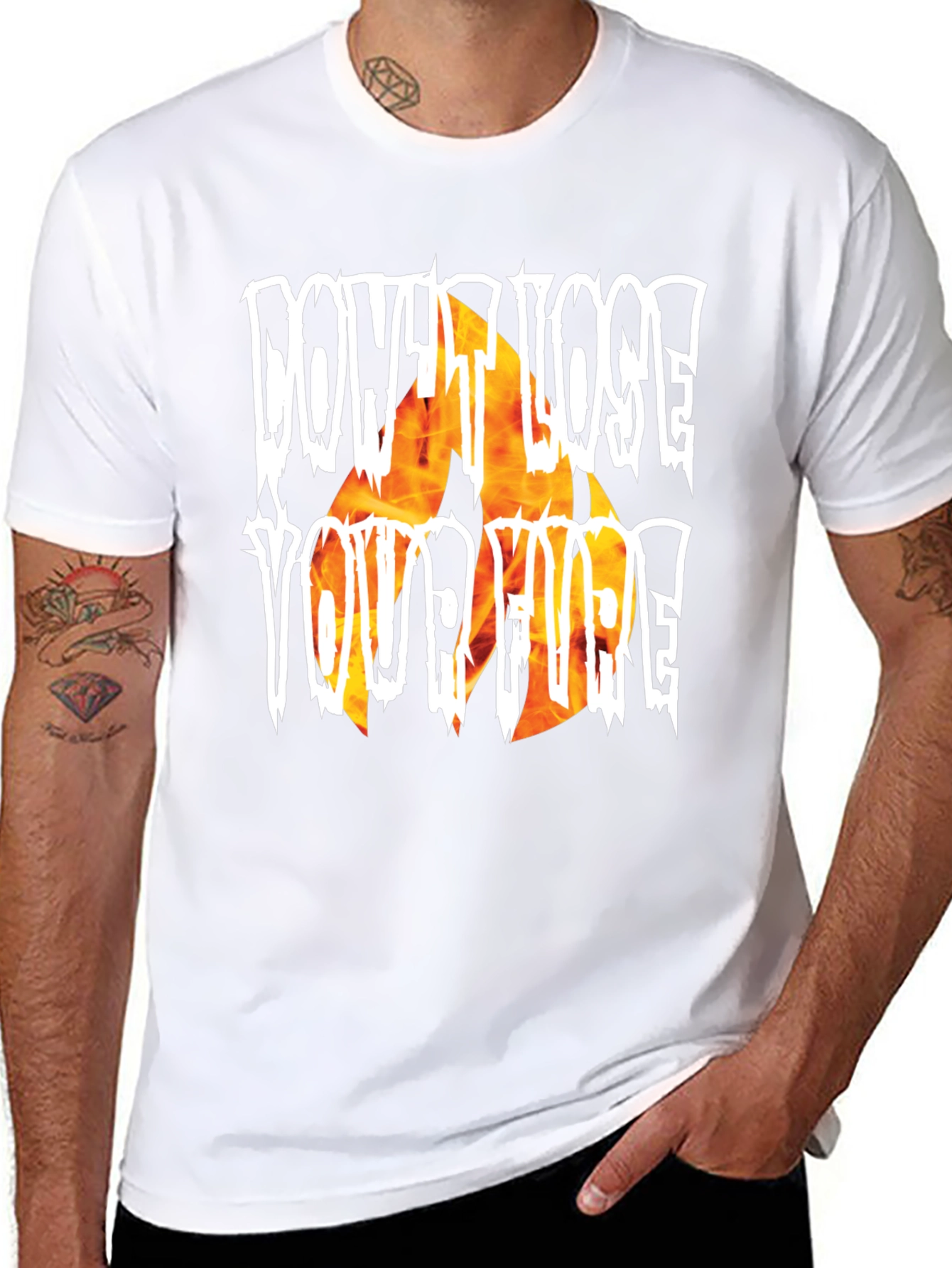 Black Don't Lose Your Fire Graphic T-Shirt view 8