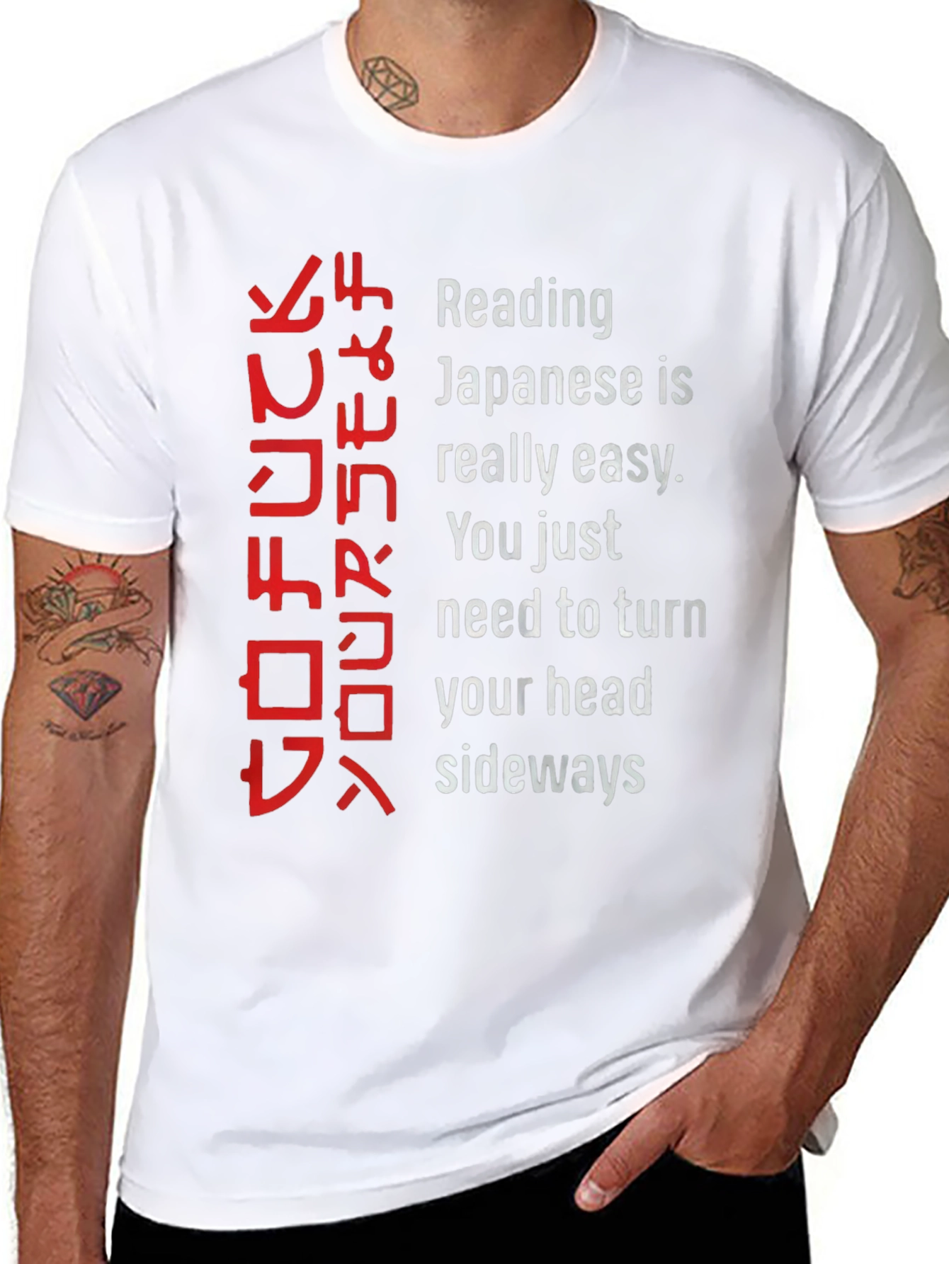 Black Funny Reading Japanese Shirt view 8