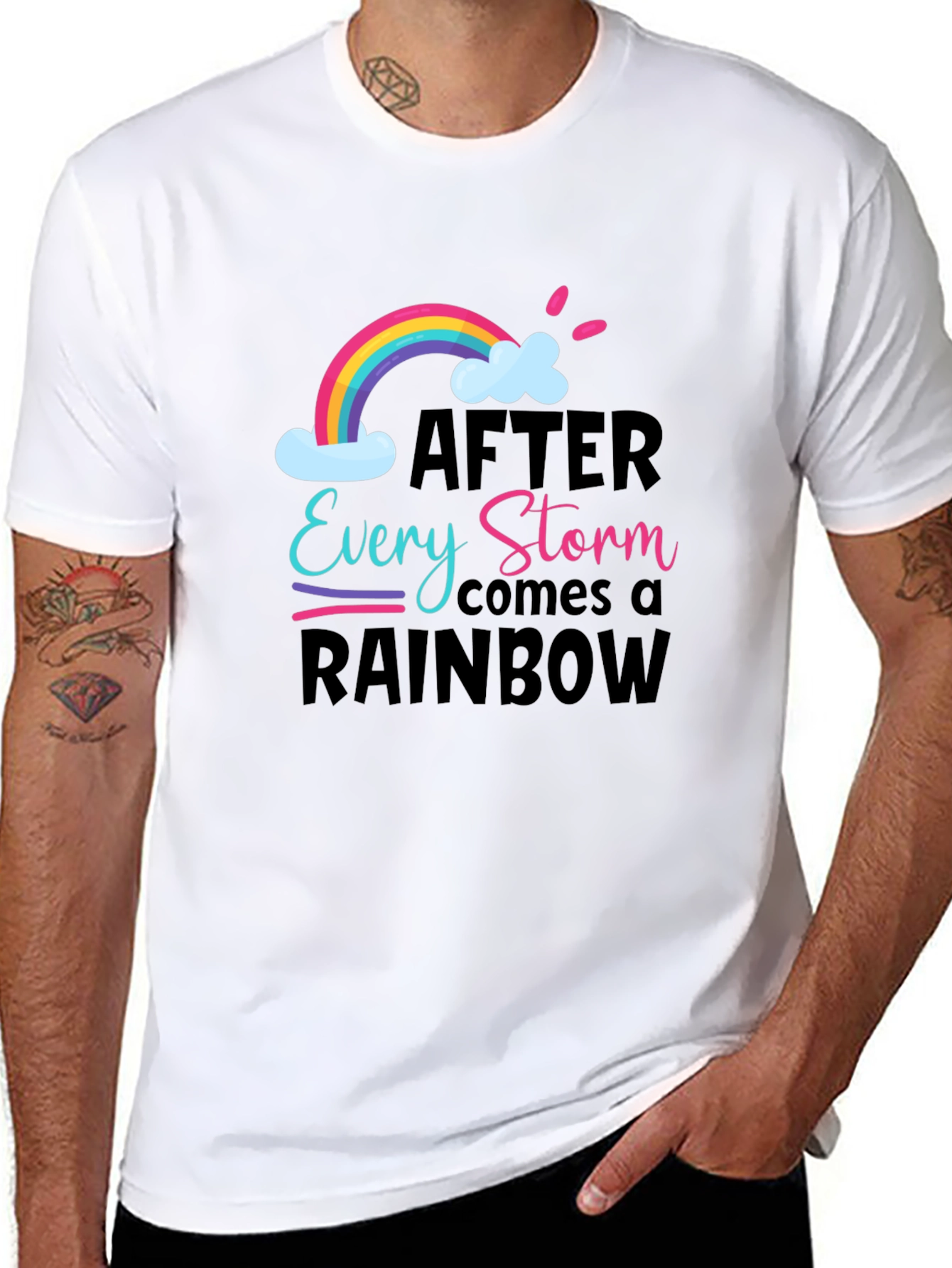Black Rainbow After the Storm Graphic Tee view 8