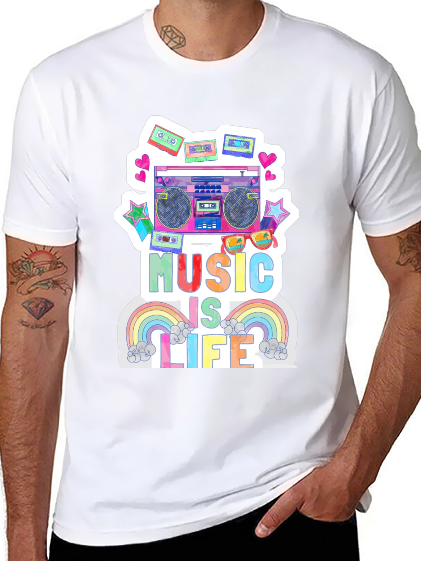 Black Music is Life Graphic Tee - Retro Boombox Design view 8