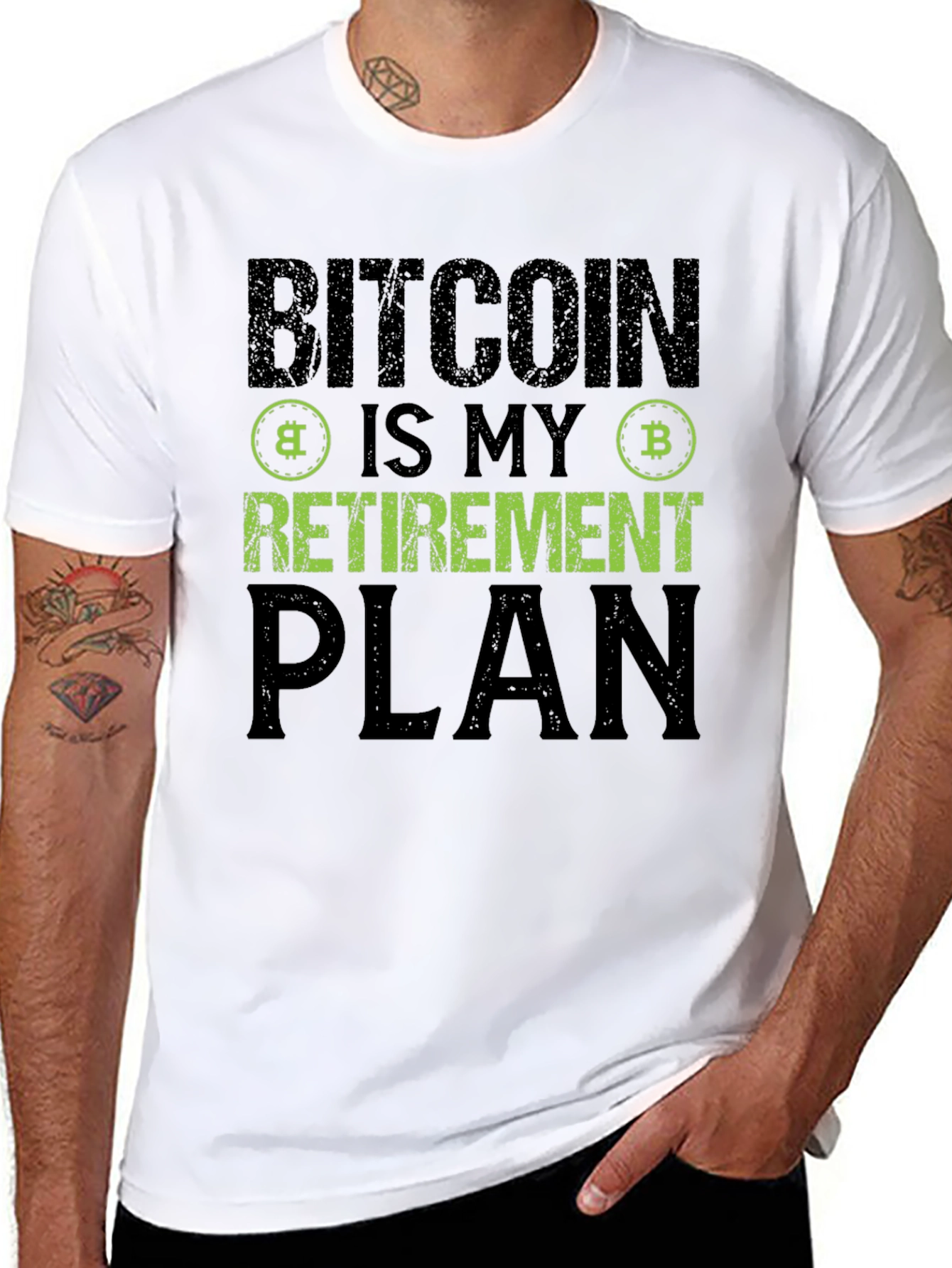 Black Bitcoin Retirement Plan Black T-Shirt Crypto Investor view 8