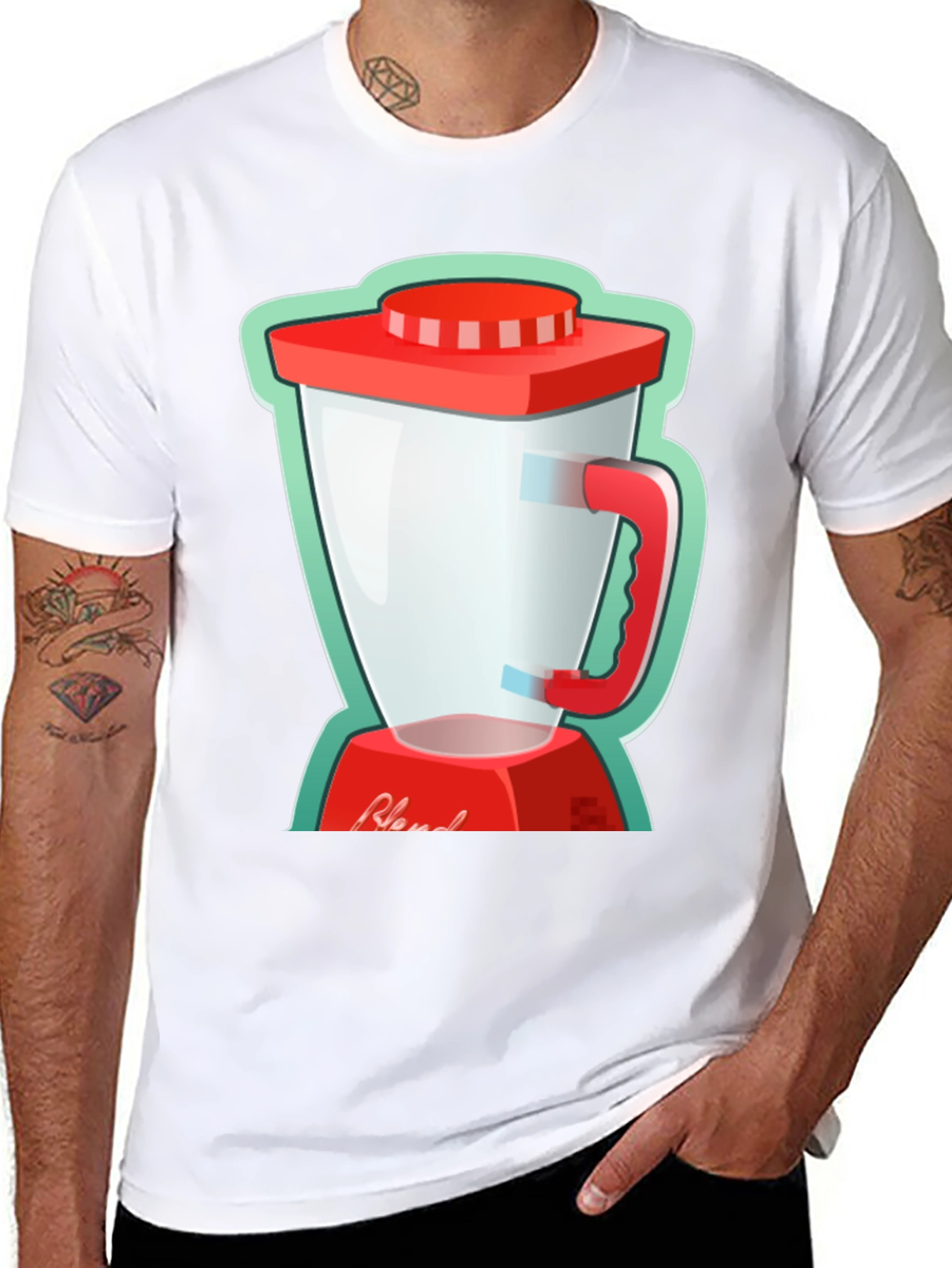 Black Blend Graphic Tee - Black Cotton T-Shirt view 8