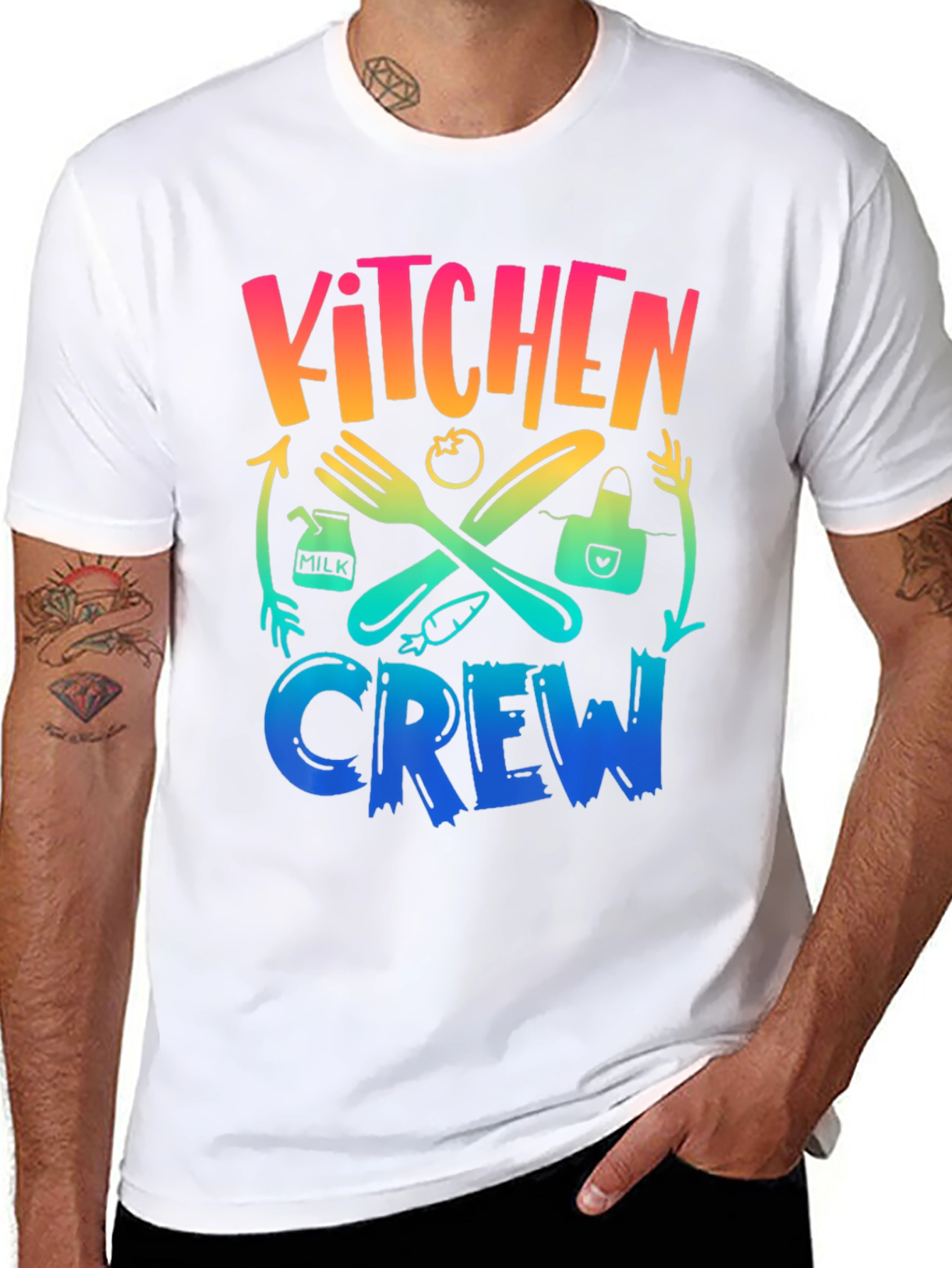 Kitchen Crew Graphic T-Shirt: Colorful Culinary Design - 8
