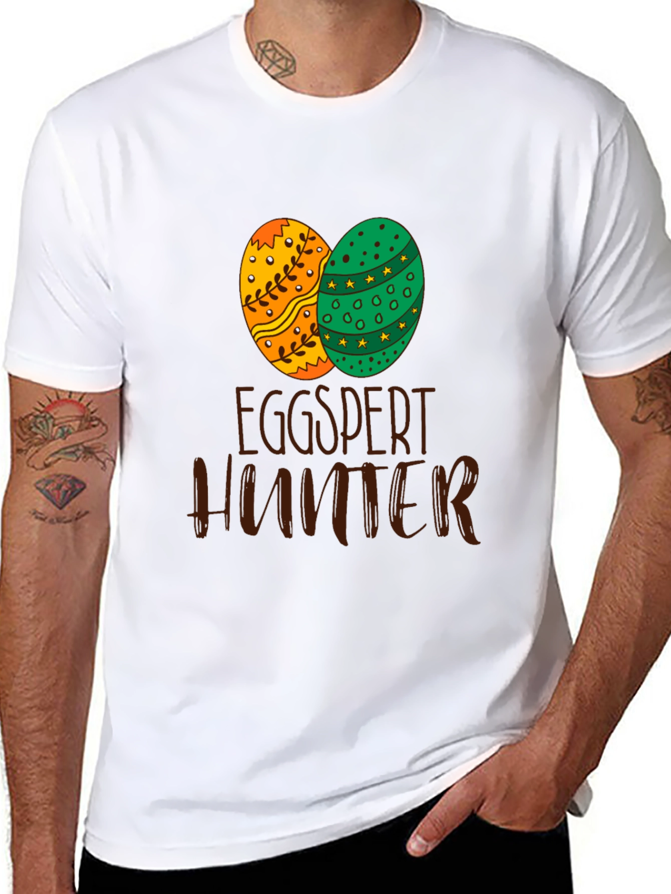 Camiseta Negra 'Eggspert Hunter' para Pascua