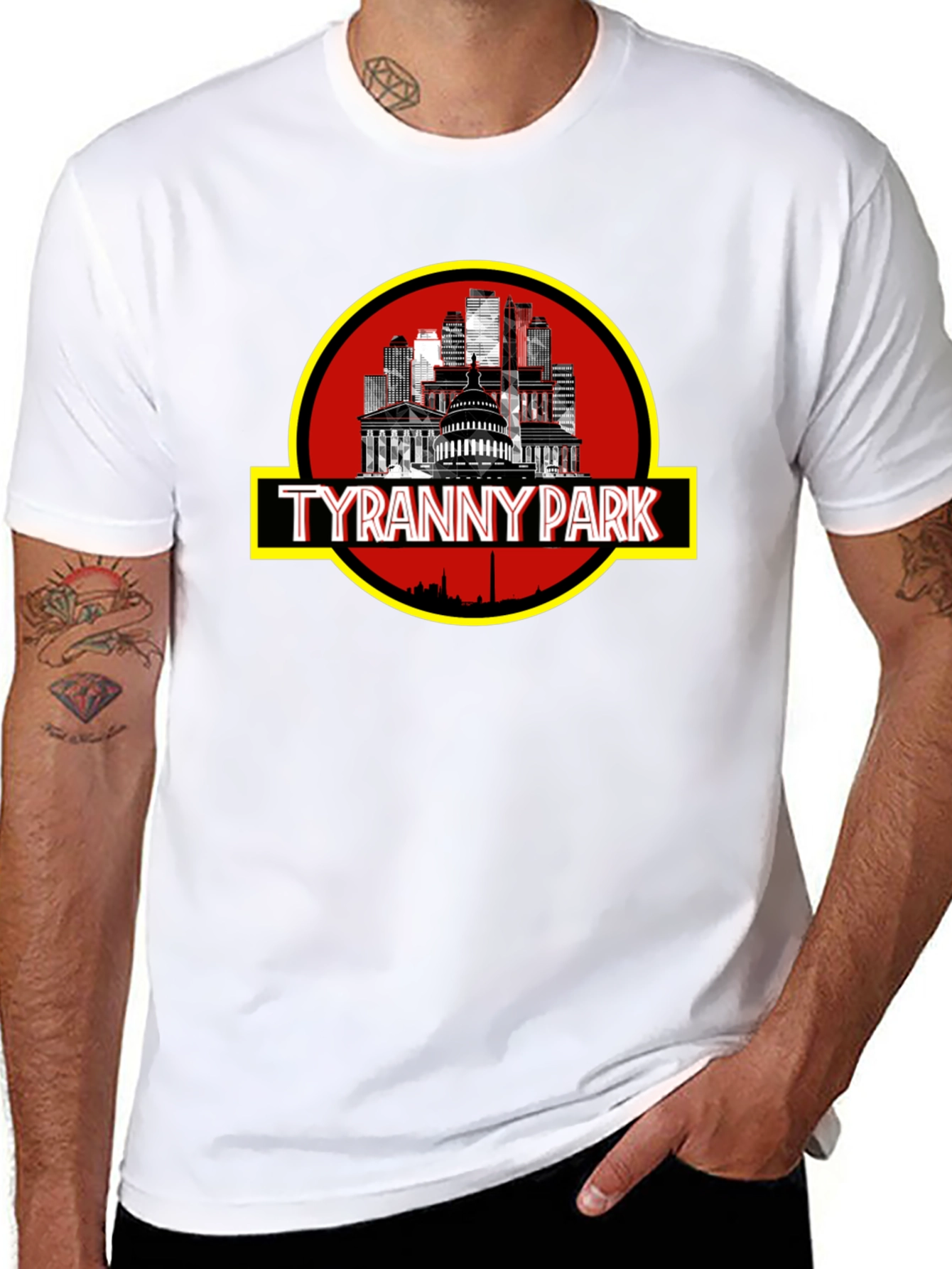 Black Tyranny Park Graphic T-Shirt - Political Statement Tee view 8