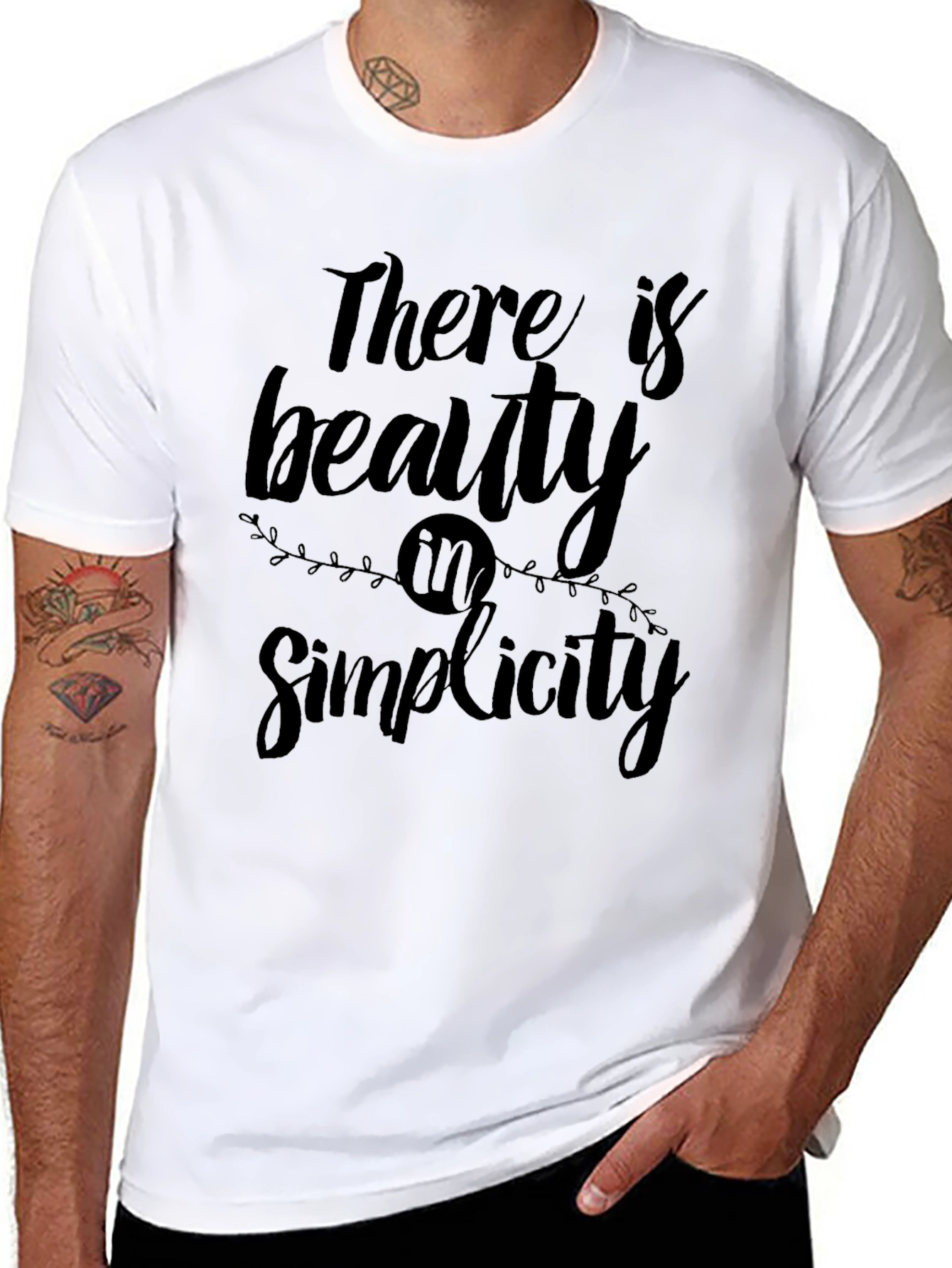 Black Beauty in Simplicity Black Graphic T-Shirt view 8