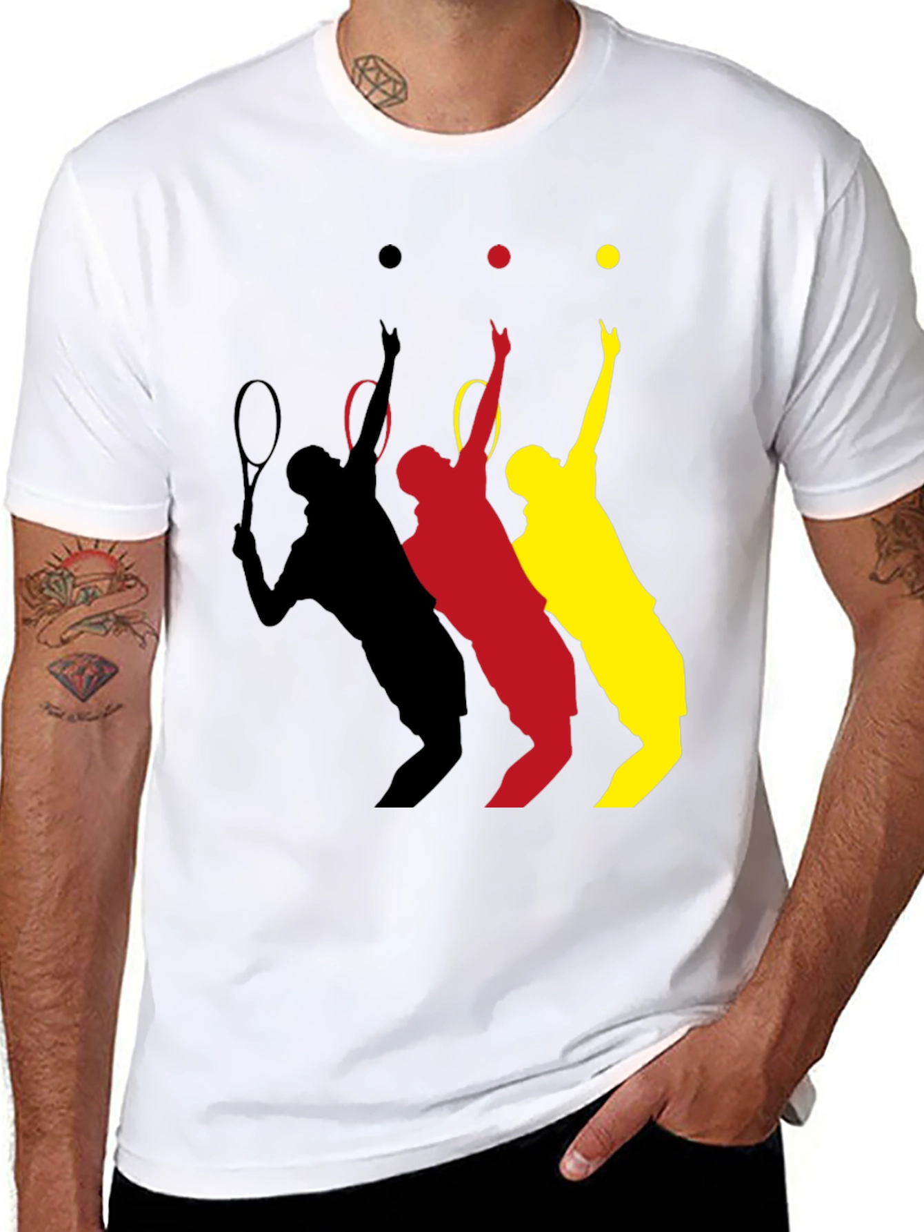 Black Tennis Player T-Shirt - Black view 8