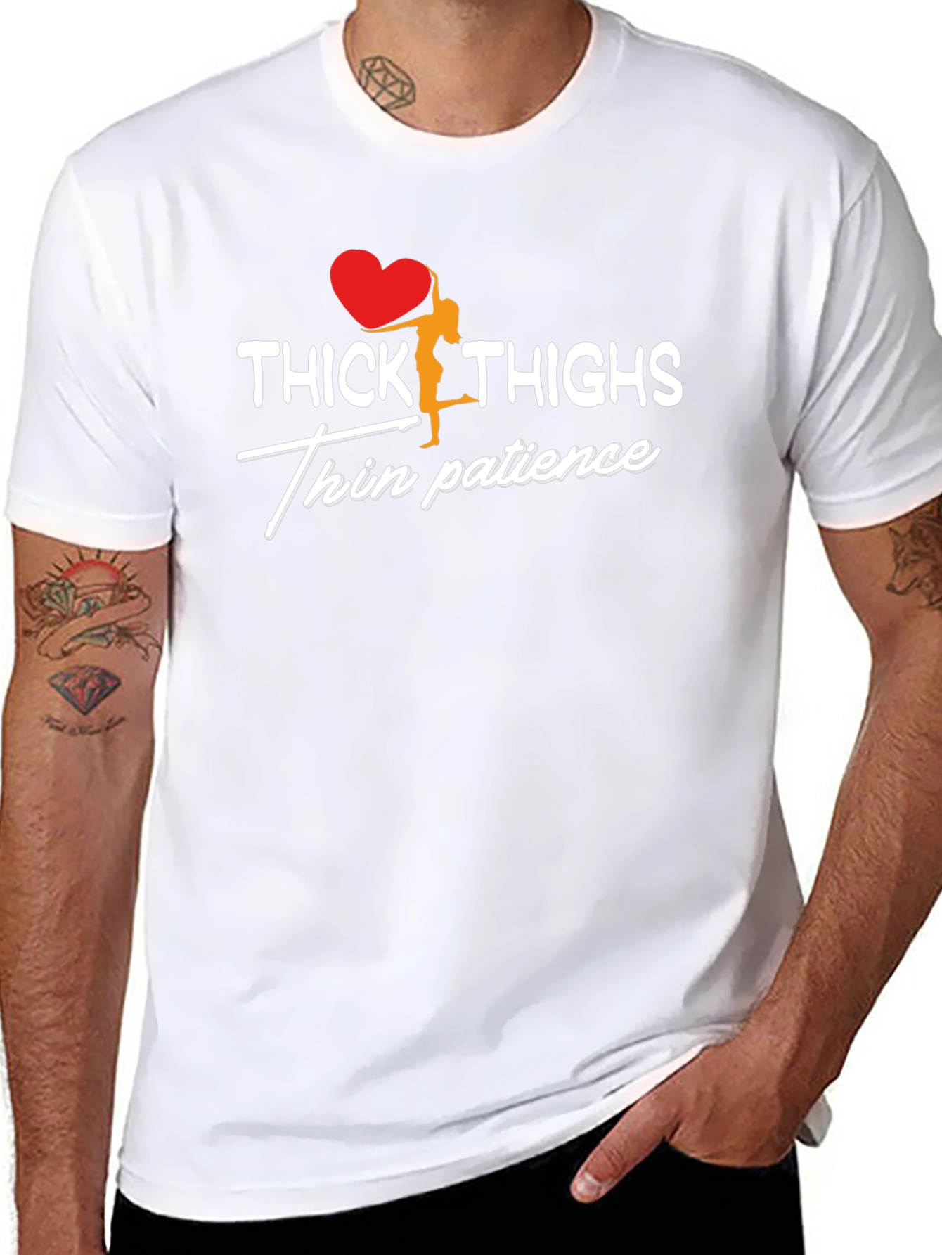 Black Thick Thighs Thin Patience Graphic T-Shirt view 8