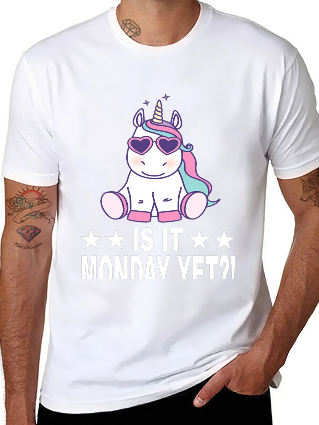 Black Unicorn Heart Glasses T-Shirt - Is It Monday Yet? view 8