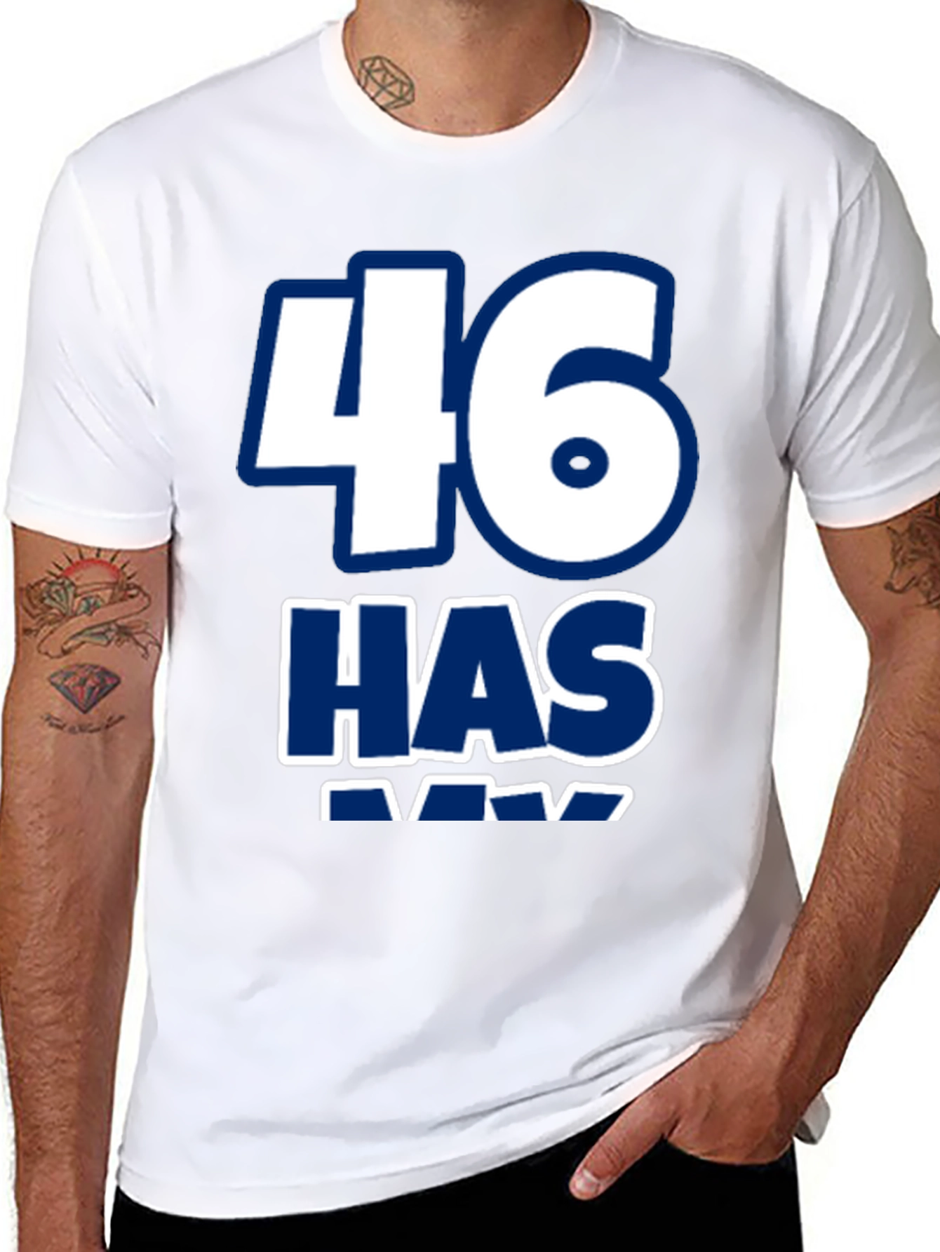Black Funny "46 Has" Graphic Novelty Tee view 8