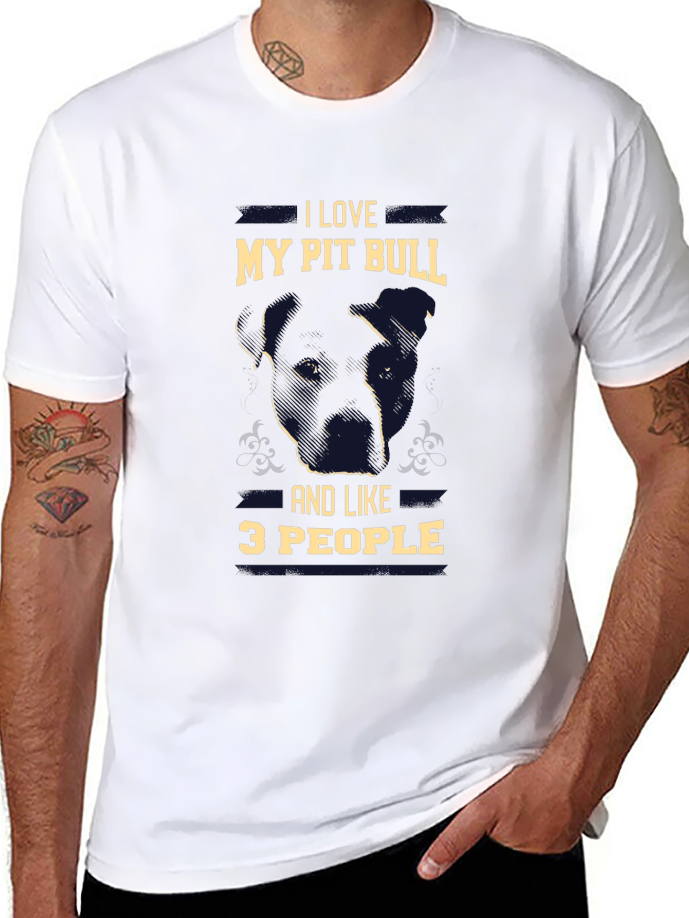 Black I Love My Pit Bull T-Shirt view 8