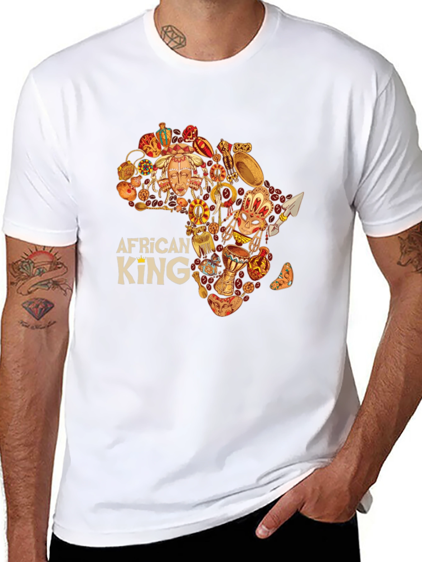 Black African King Black Graphic Tee  view 8