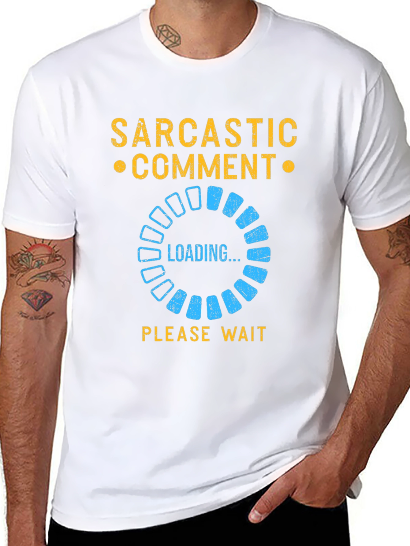 Black Sarcastic Comment Loading T-Shirt - Funny Novelty Tee view 8